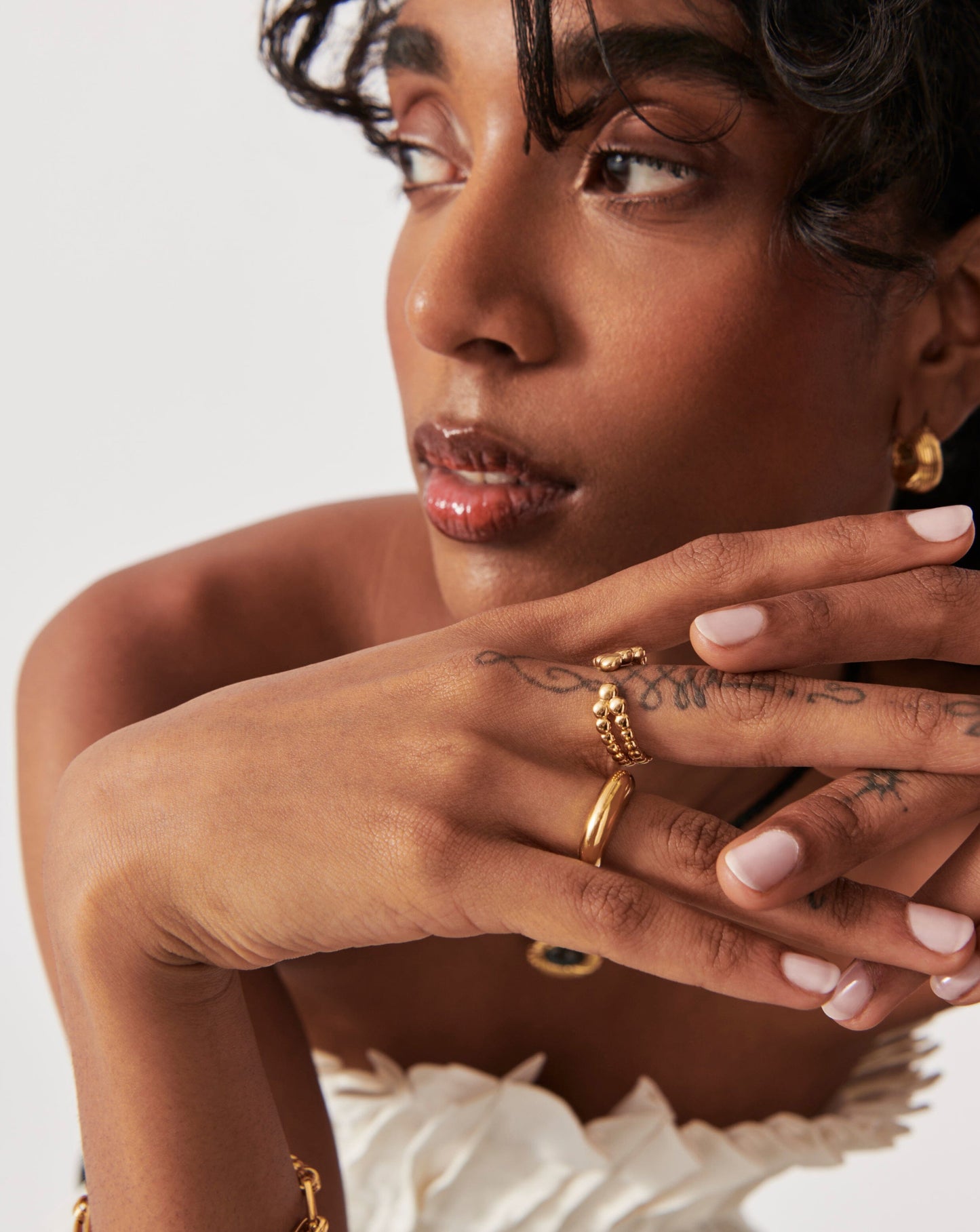 Articulated Beaded Open Ring | 18ct Gold Plated Vermeil Rings Missoma