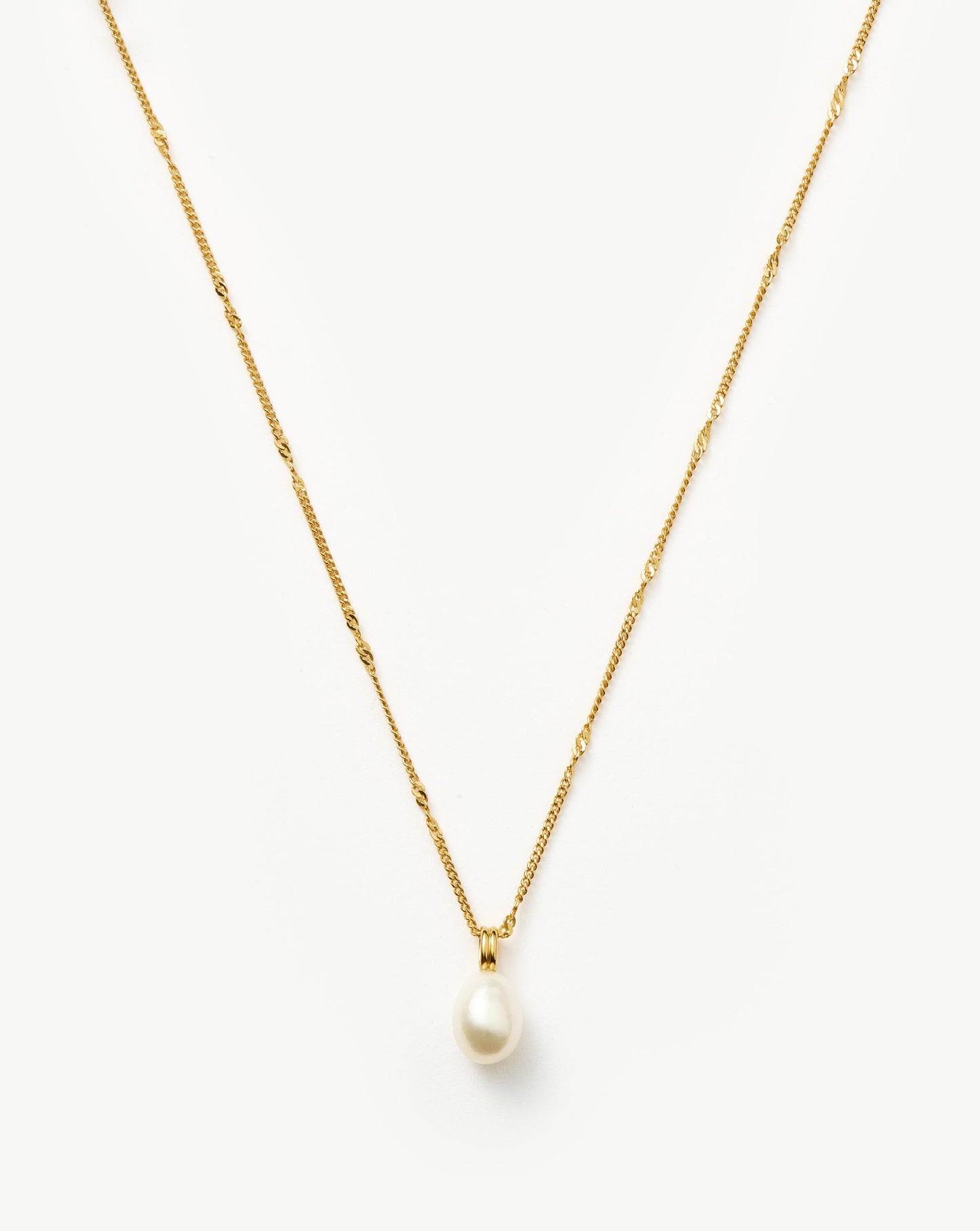 Baroque Pearl Twisted Chain Necklace | 18k Gold Plated Vermeil/Pearl Necklaces Missoma