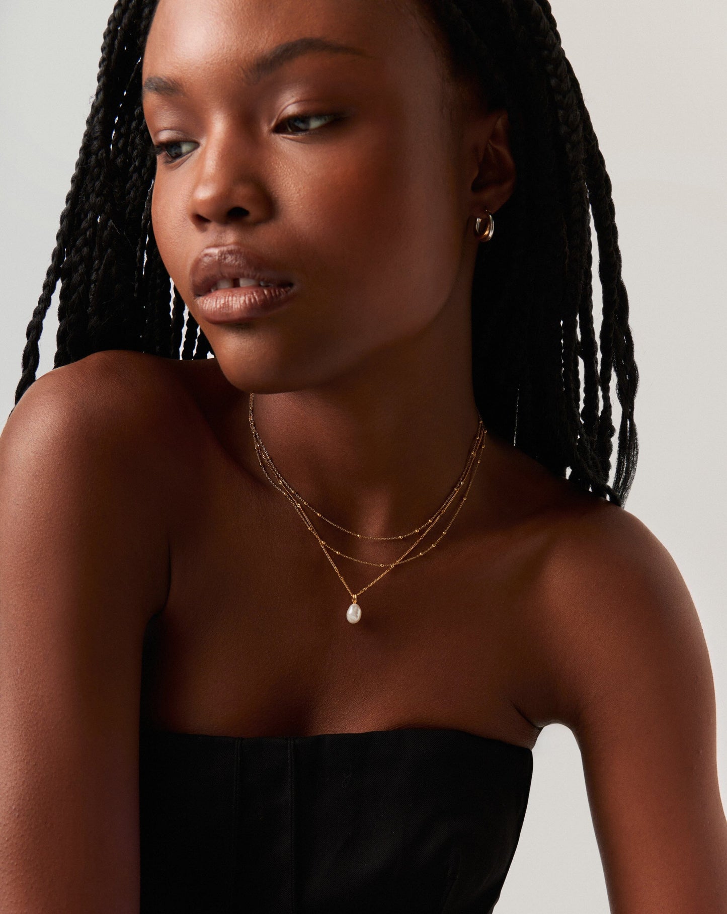 Baroque Pearl Twisted Chain Necklace | 18k Gold Plated Vermeil/Pearl Necklaces Missoma