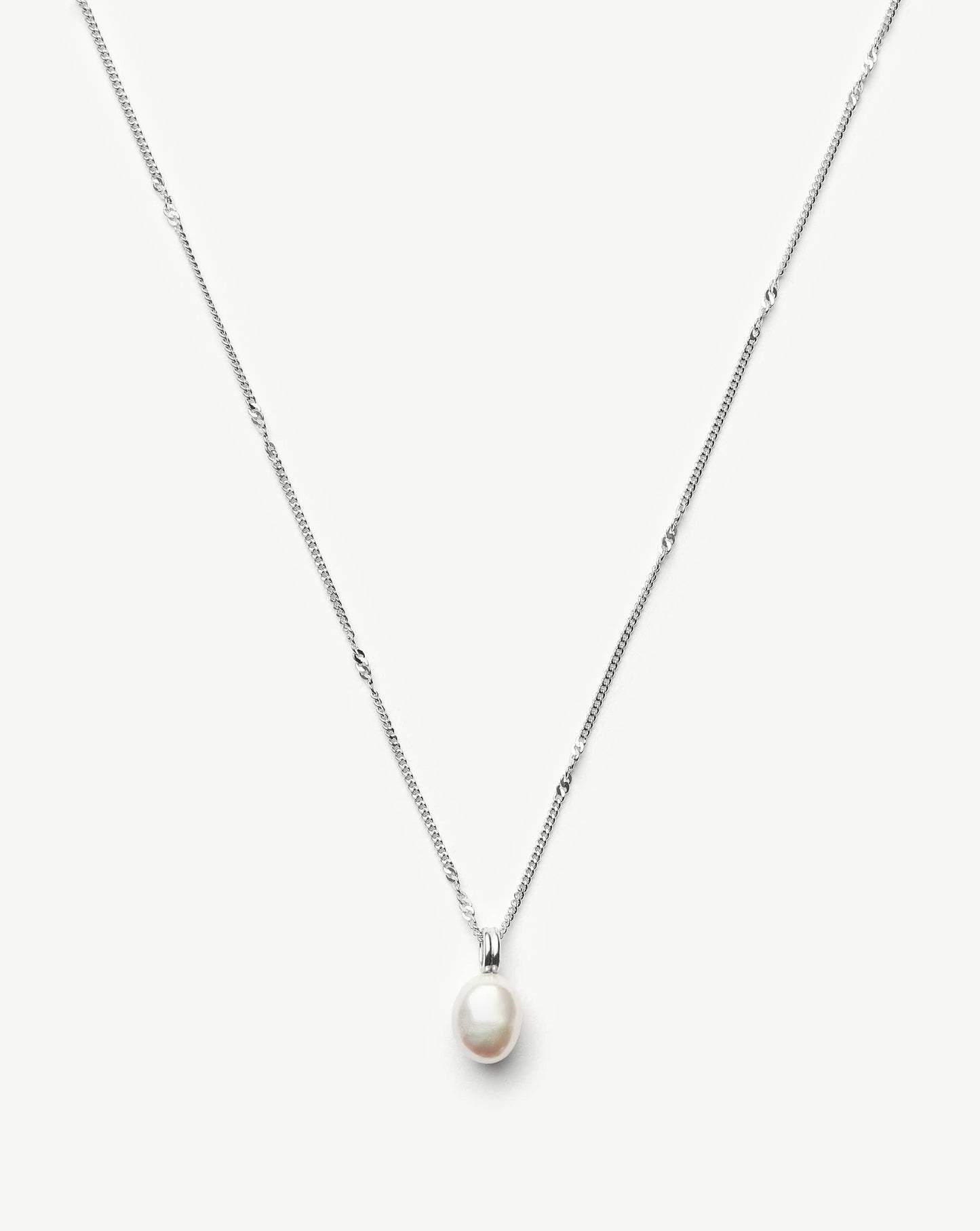 Baroque Pearl Twisted Chain Necklace | Sterling Silver/Freshwater Baroque Pearl Necklaces Missoma