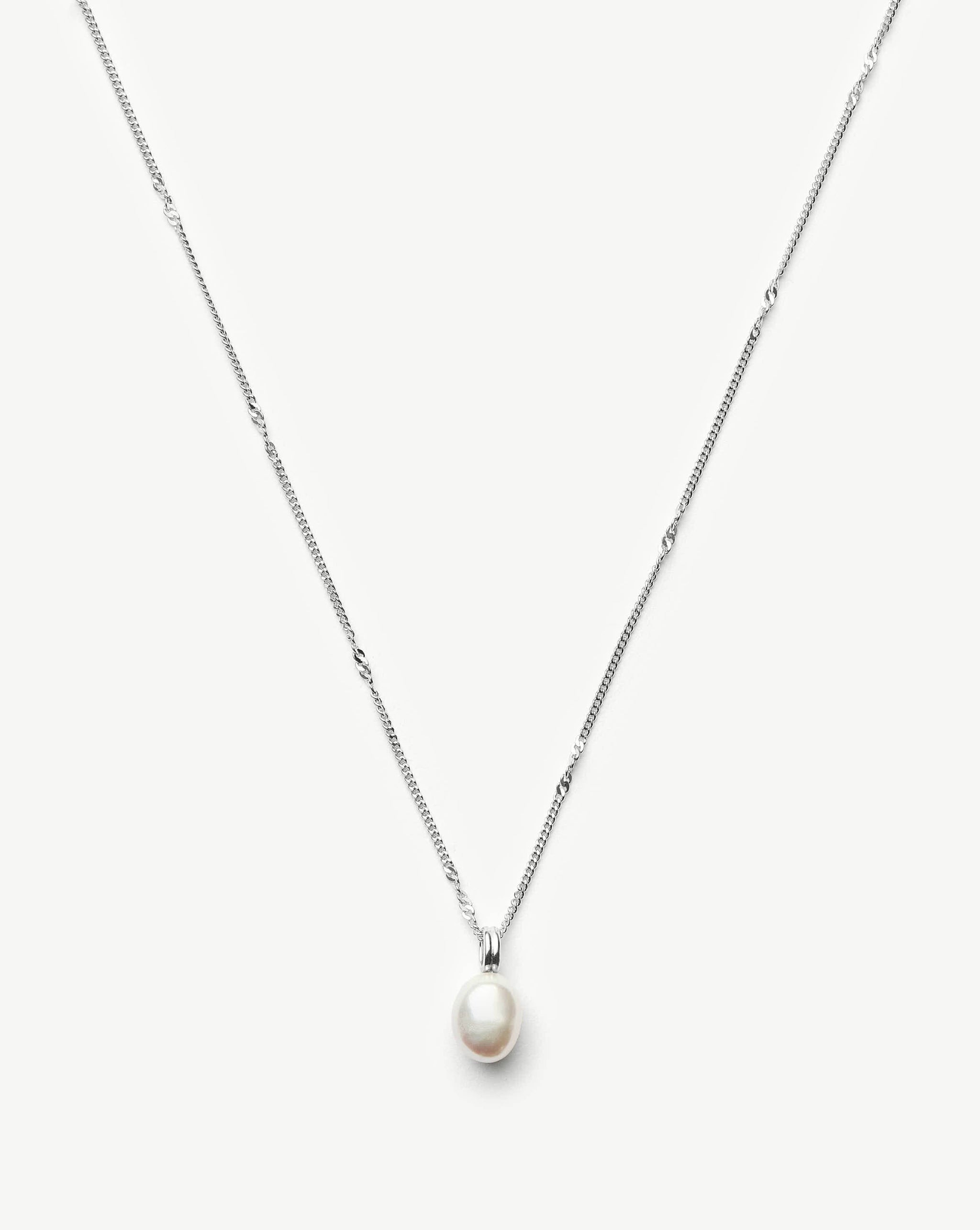 Baroque Pearl Twisted Chain Necklace | Sterling Silver/Freshwater Baroque Pearl Necklaces Missoma