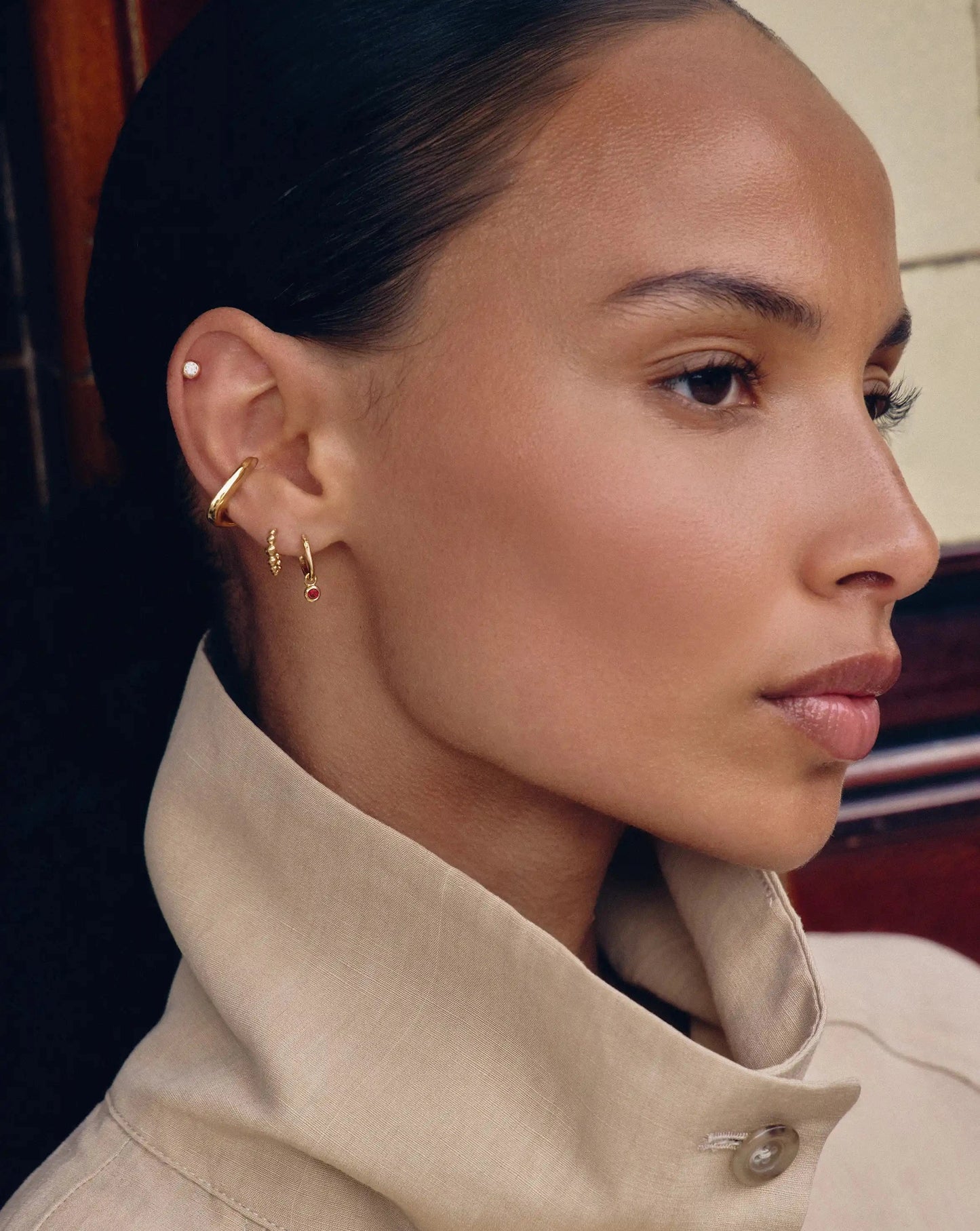 Beaded Mini Hoop Earrings | 18k Gold Plated Earrings Missoma