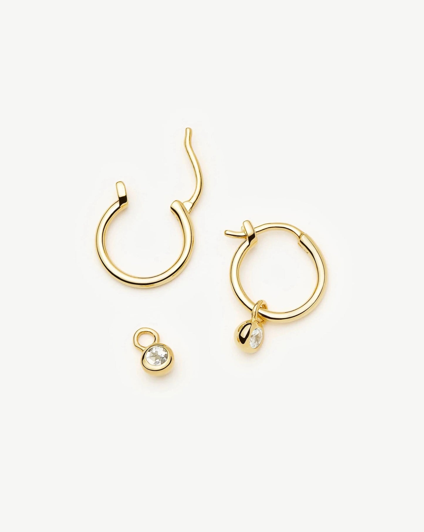 Birthstone Mini Charm Hoop Earrings | 18k Gold Vermeil Earrings Missoma