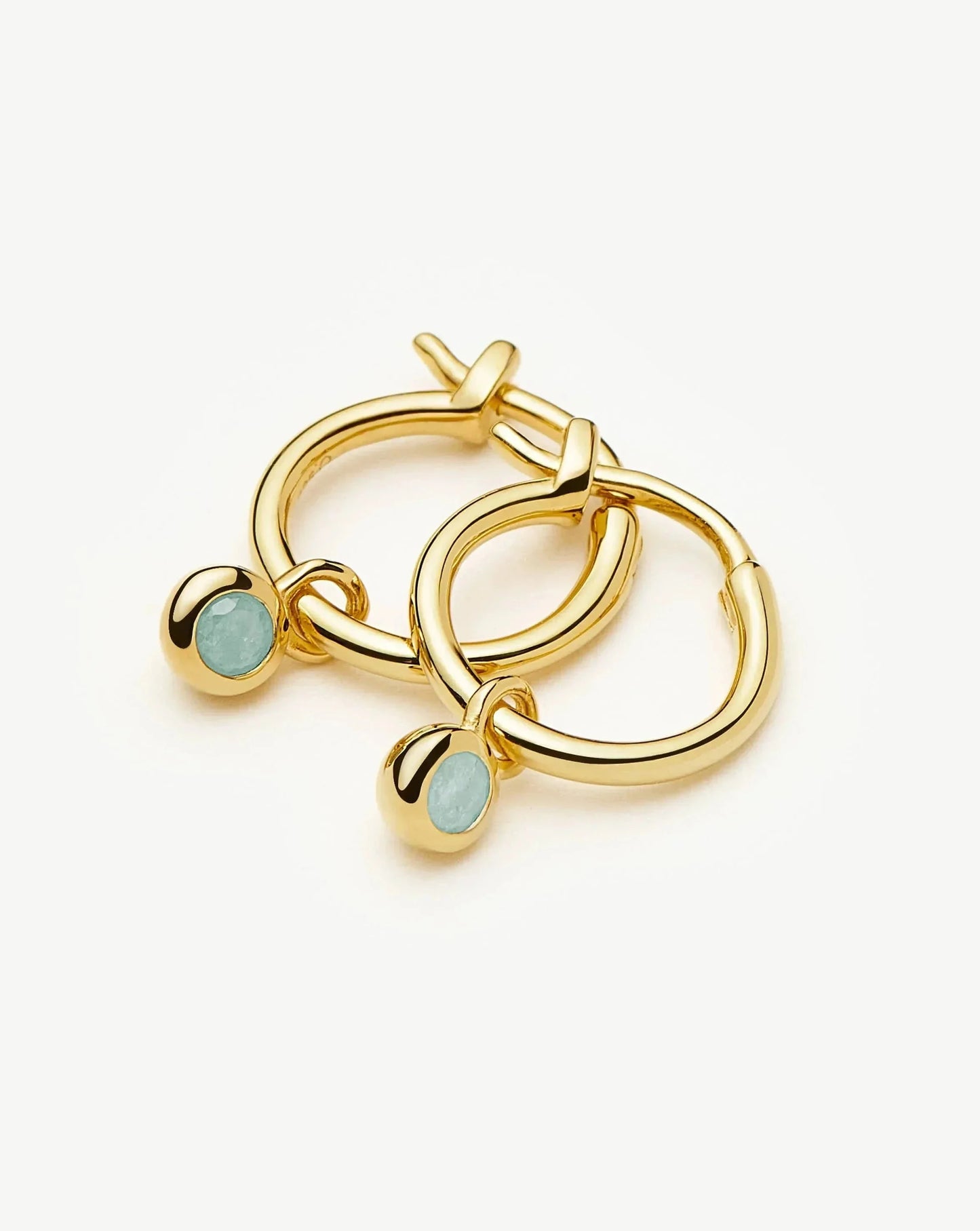 Birthstone Mini Charm Hoop Earrings | 18k Gold Vermeil Earrings Missoma