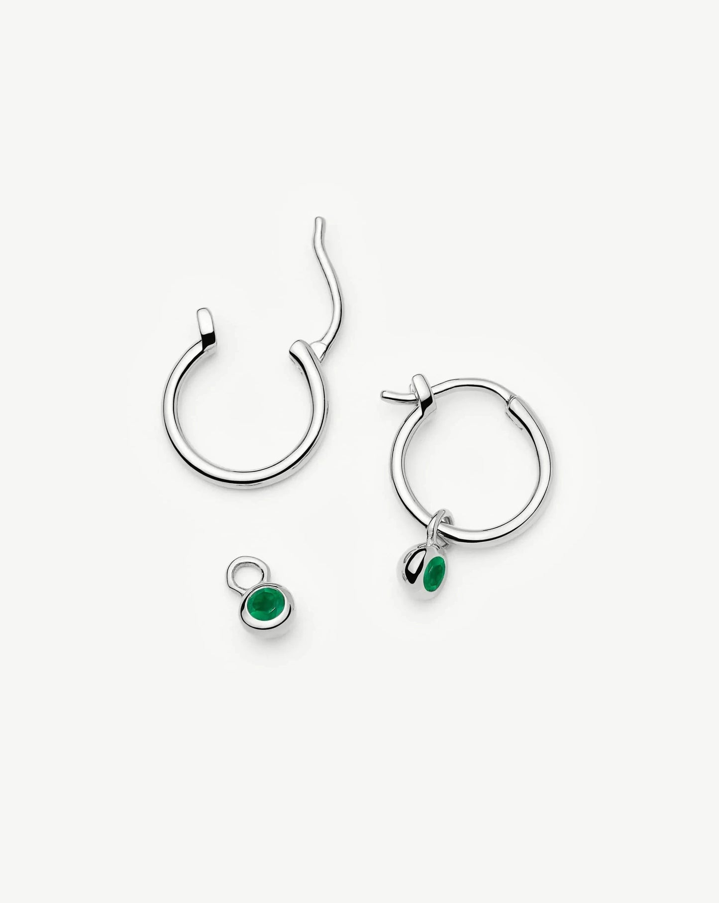 Birthstone Mini Charm Hoop Earrings | Sterling Silver Earrings Missoma