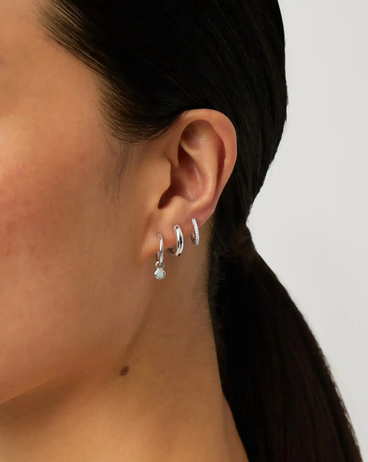 Birthstone Mini Charm Hoop Earrings | Sterling Silver Earrings Missoma