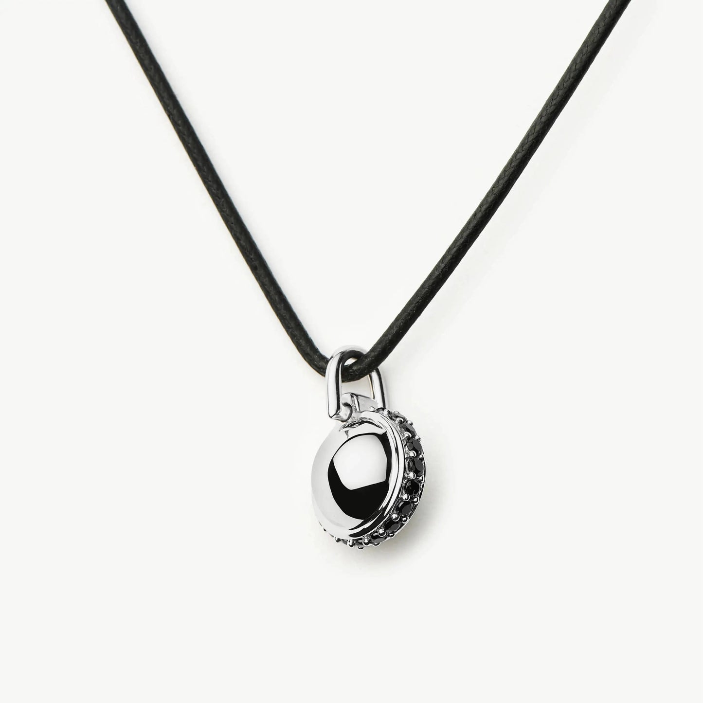 Black Onyx Pendant Cord Necklace | Silver Plated Necklaces Missoma