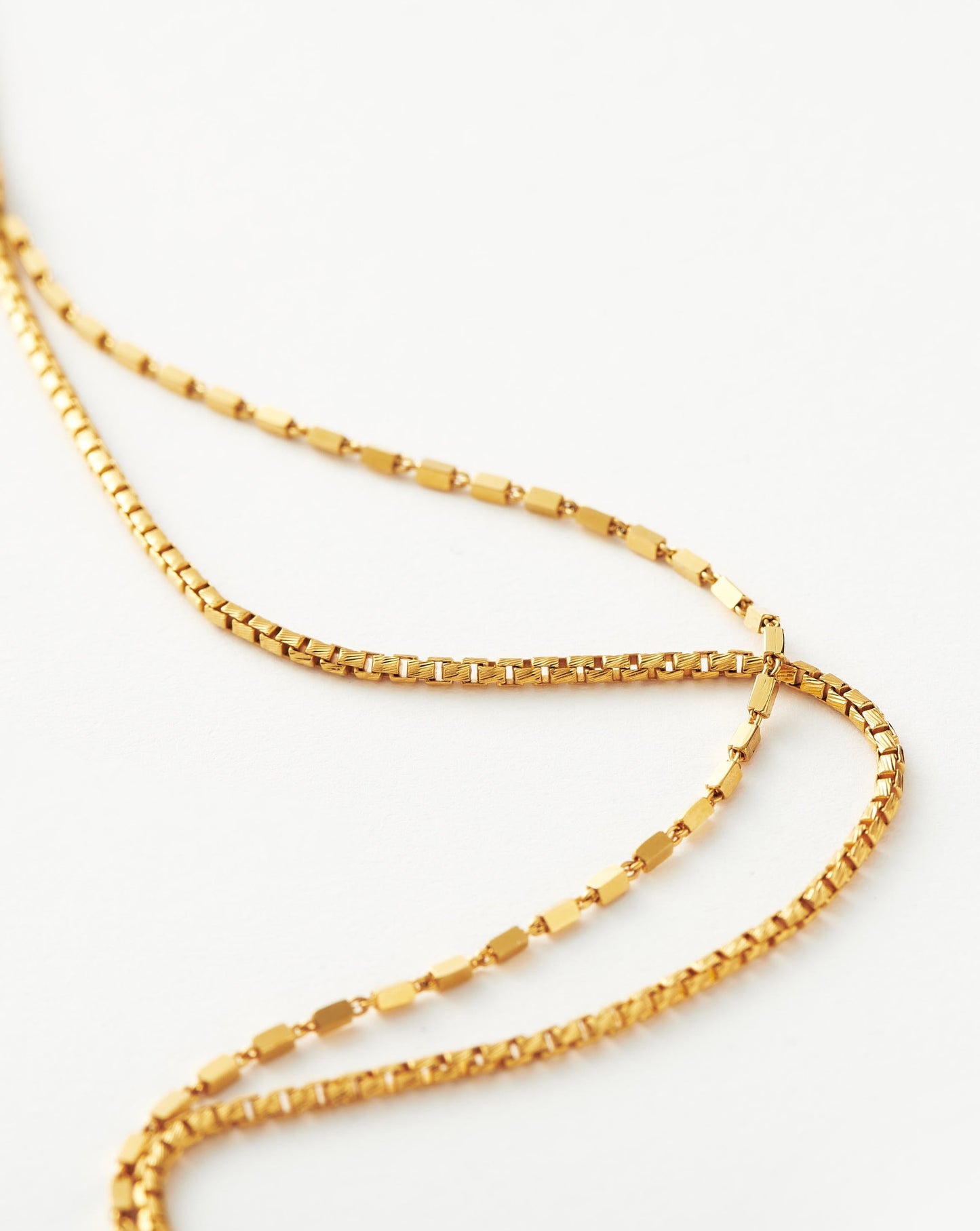 Box Link Double Chain Necklace | 18ct Gold Plated Vermeil Necklaces Missoma