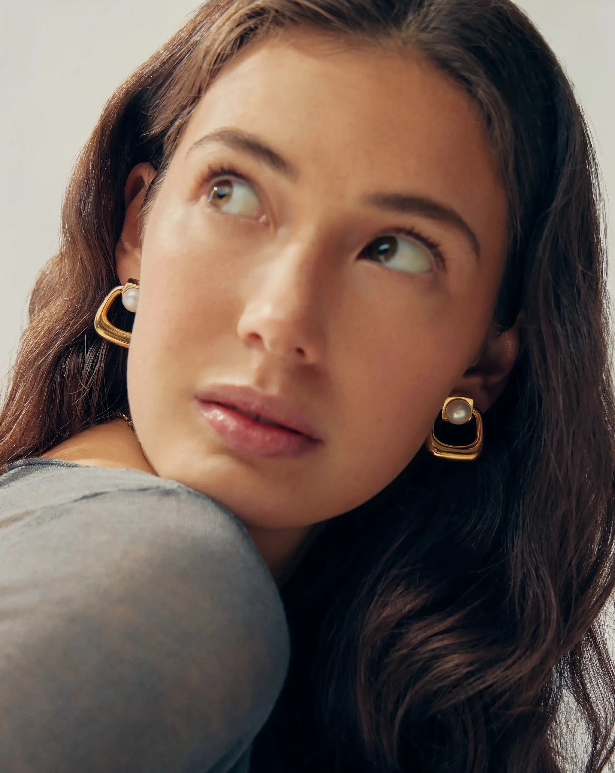 Button Pearl Statement Stud Earrings | 18k Gold Plated/Pearl Earrings Missoma
