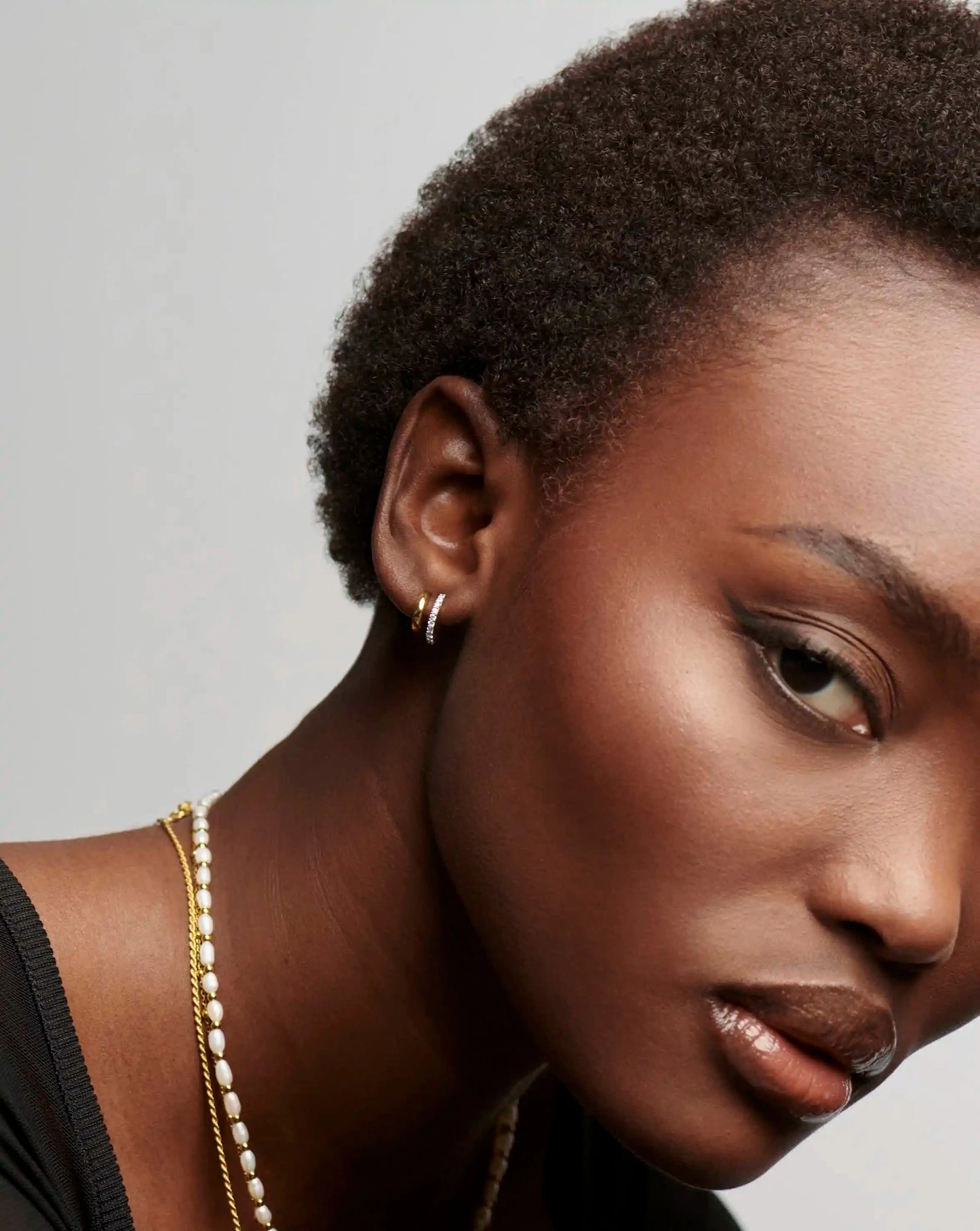 Classic Double Huggies | 18k Gold Vermeil/Cubic Zirconia Earrings Missoma