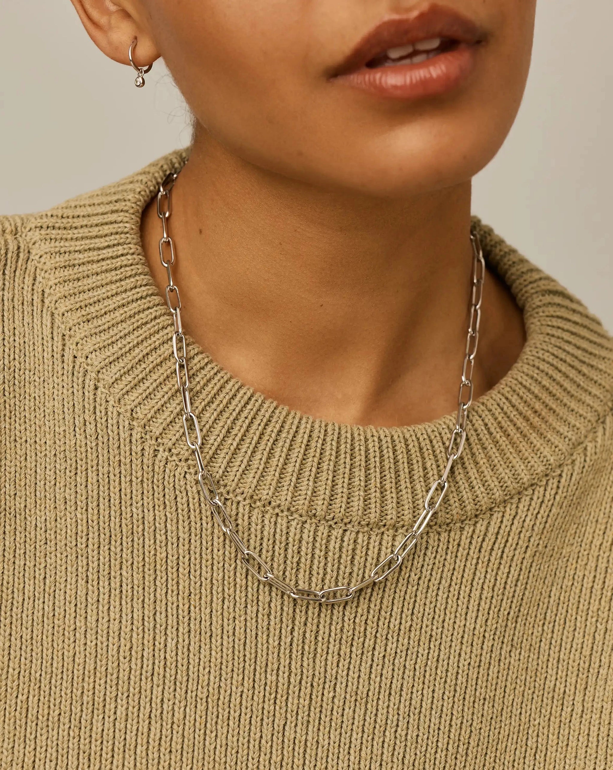 Classic Paperclip Chain Necklace | Platinum Plated Necklaces Missoma