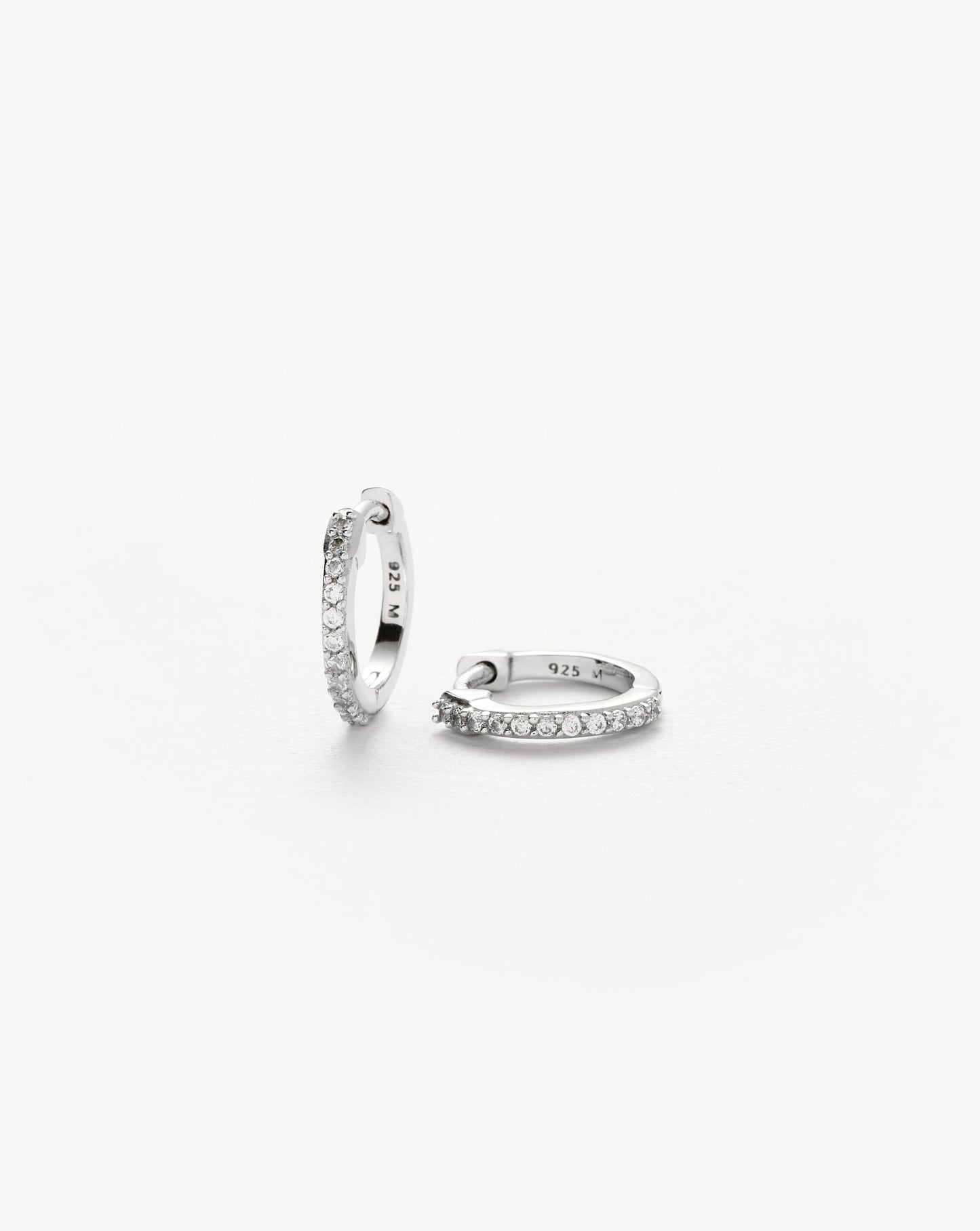 Classic Pave Huggies | Sterling Silver/Cubic Zirconia Earrings Missoma
