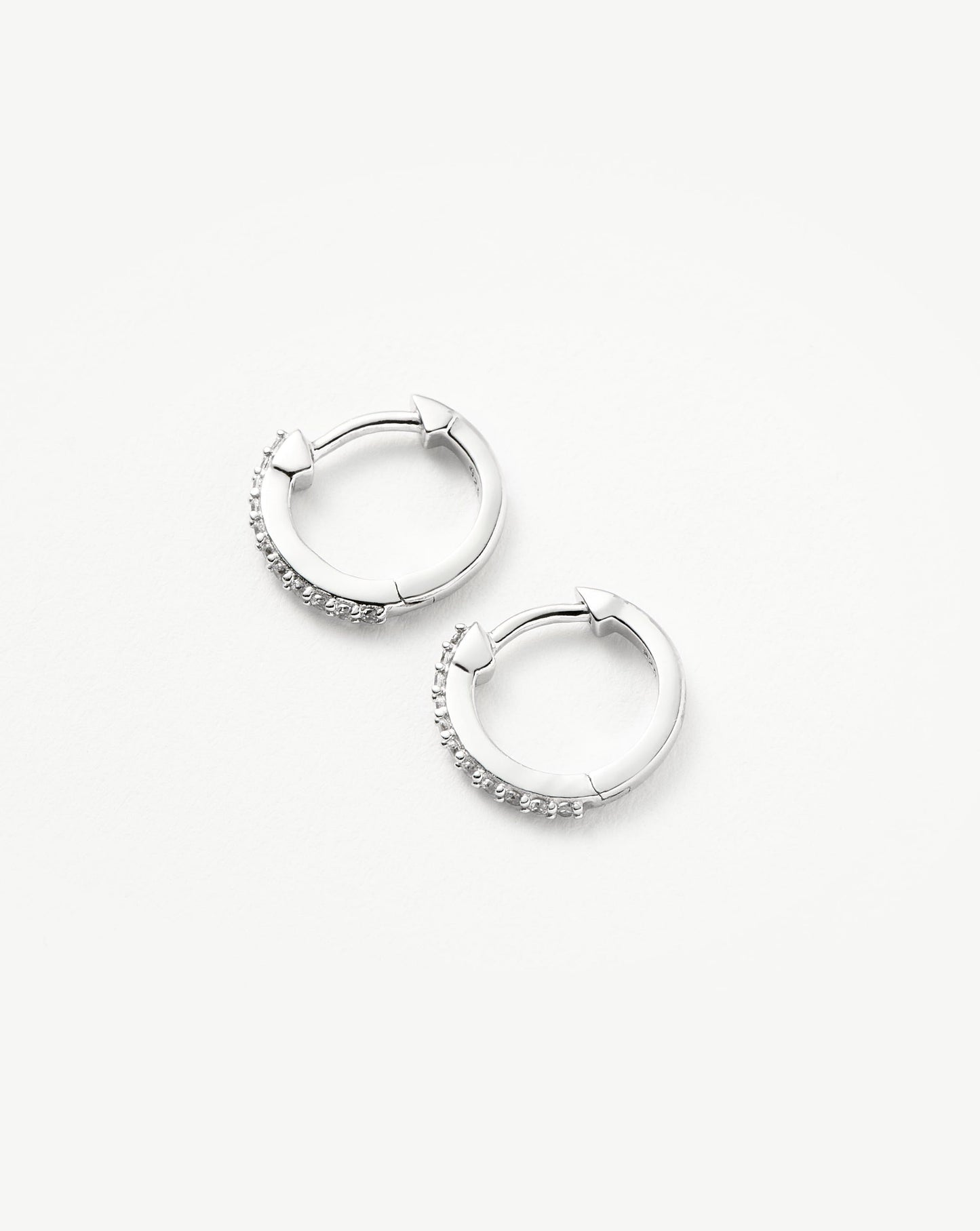 Classic Pave Huggies | Sterling Silver/Cubic Zirconia Earrings Missoma