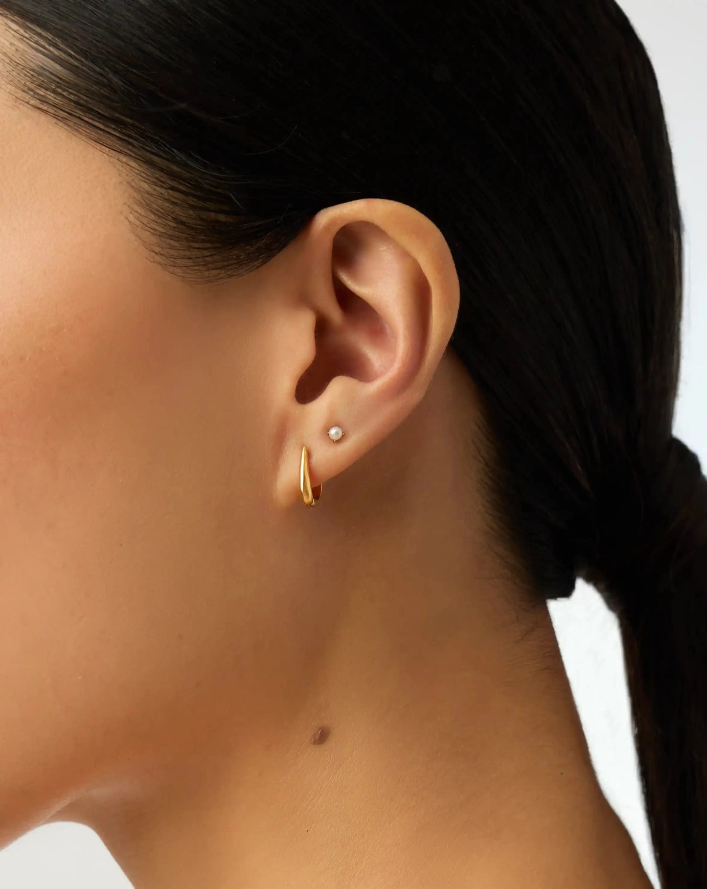 Classic Pearl Studs & Claw Huggies Set | 18k Gold Vermeil/Pearl Earrings Missoma