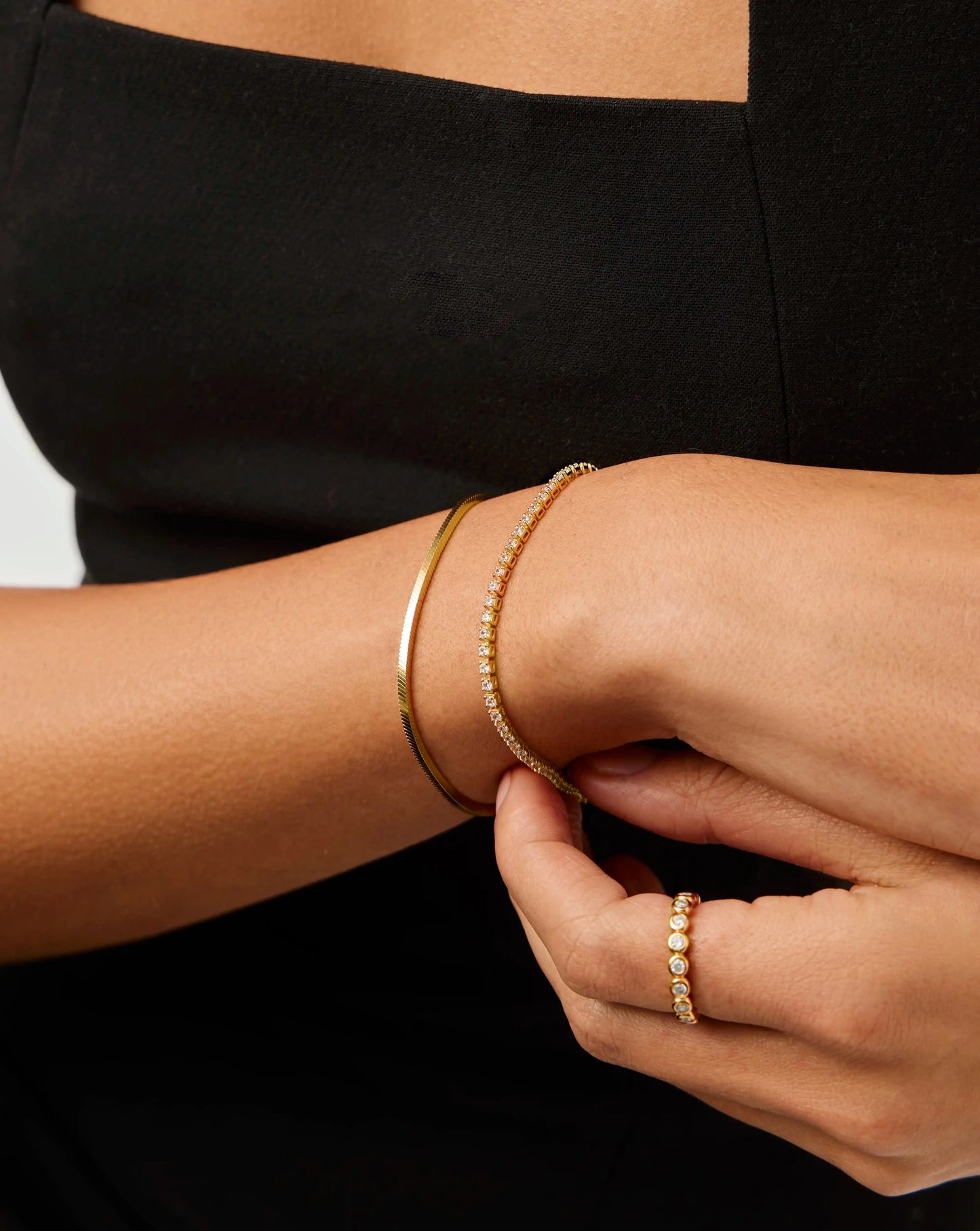 Classic Tennis & Snake Chain Bracelet Set | 18k Gold Vermeil Layering Sets Missoma