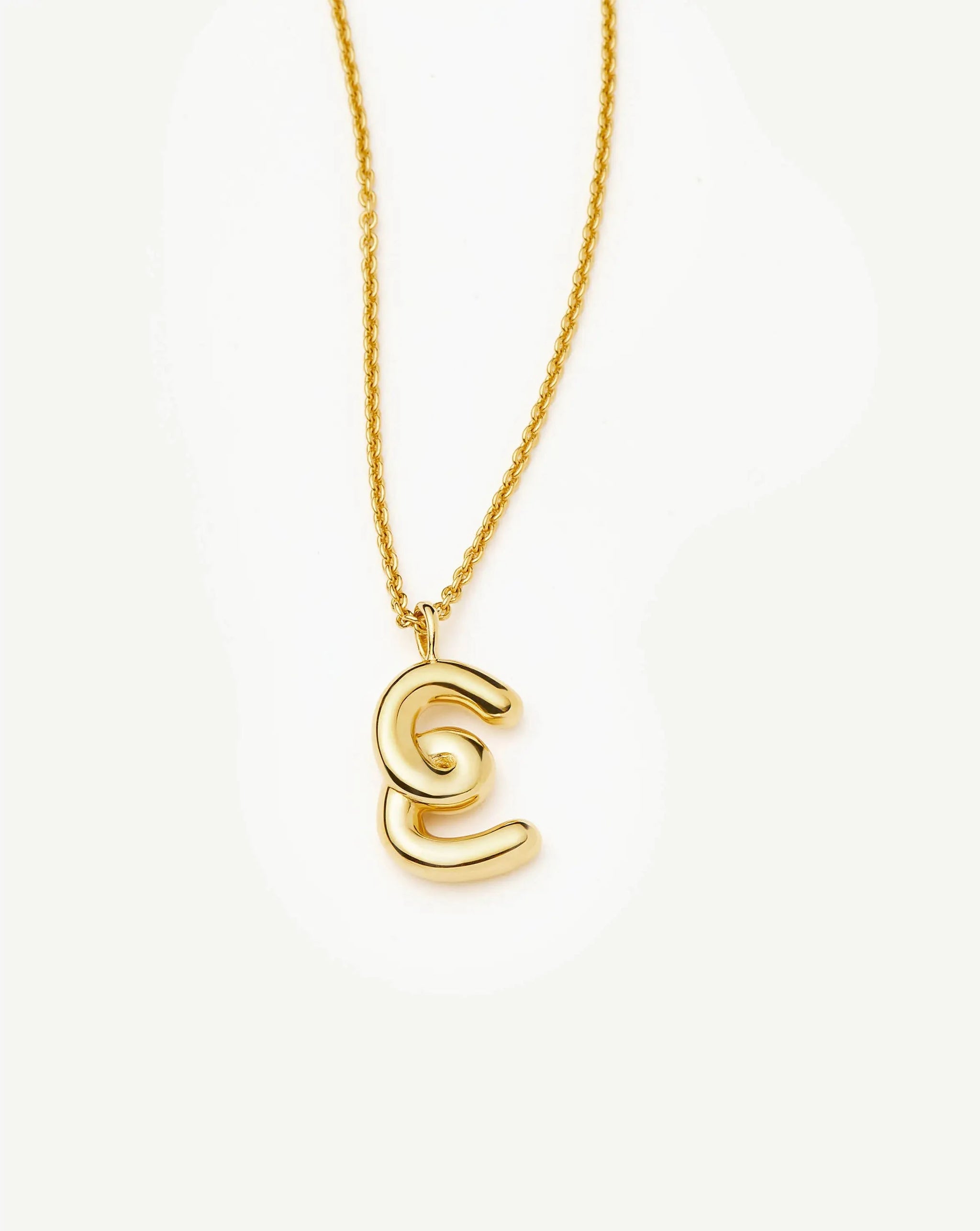 Curly Molten Initial Pendant Necklace - E | 18k Gold Vermeil Necklaces Missoma