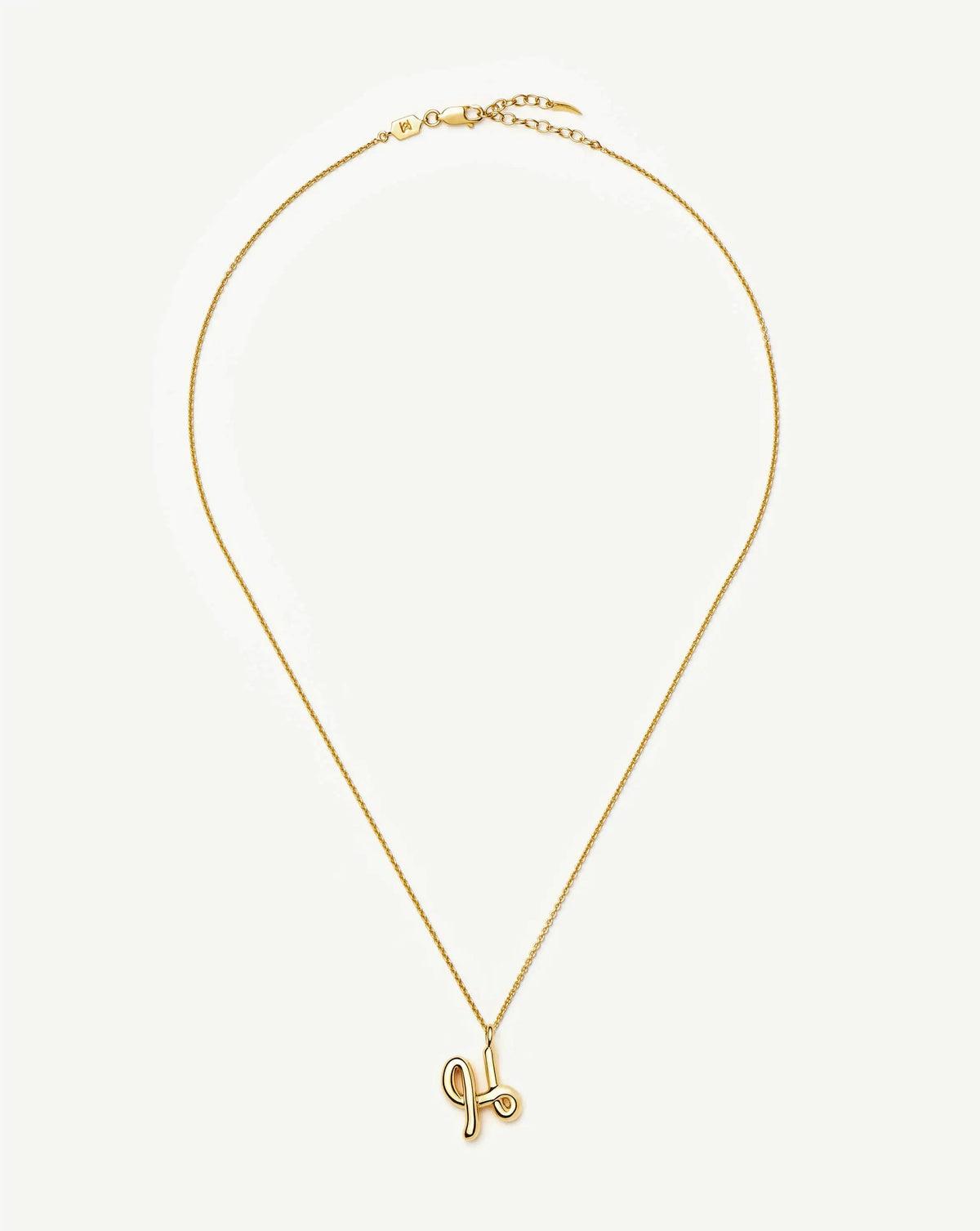 Curly Molten Initial Pendant Necklace - H | 18k Gold Vermeil Necklaces Missoma