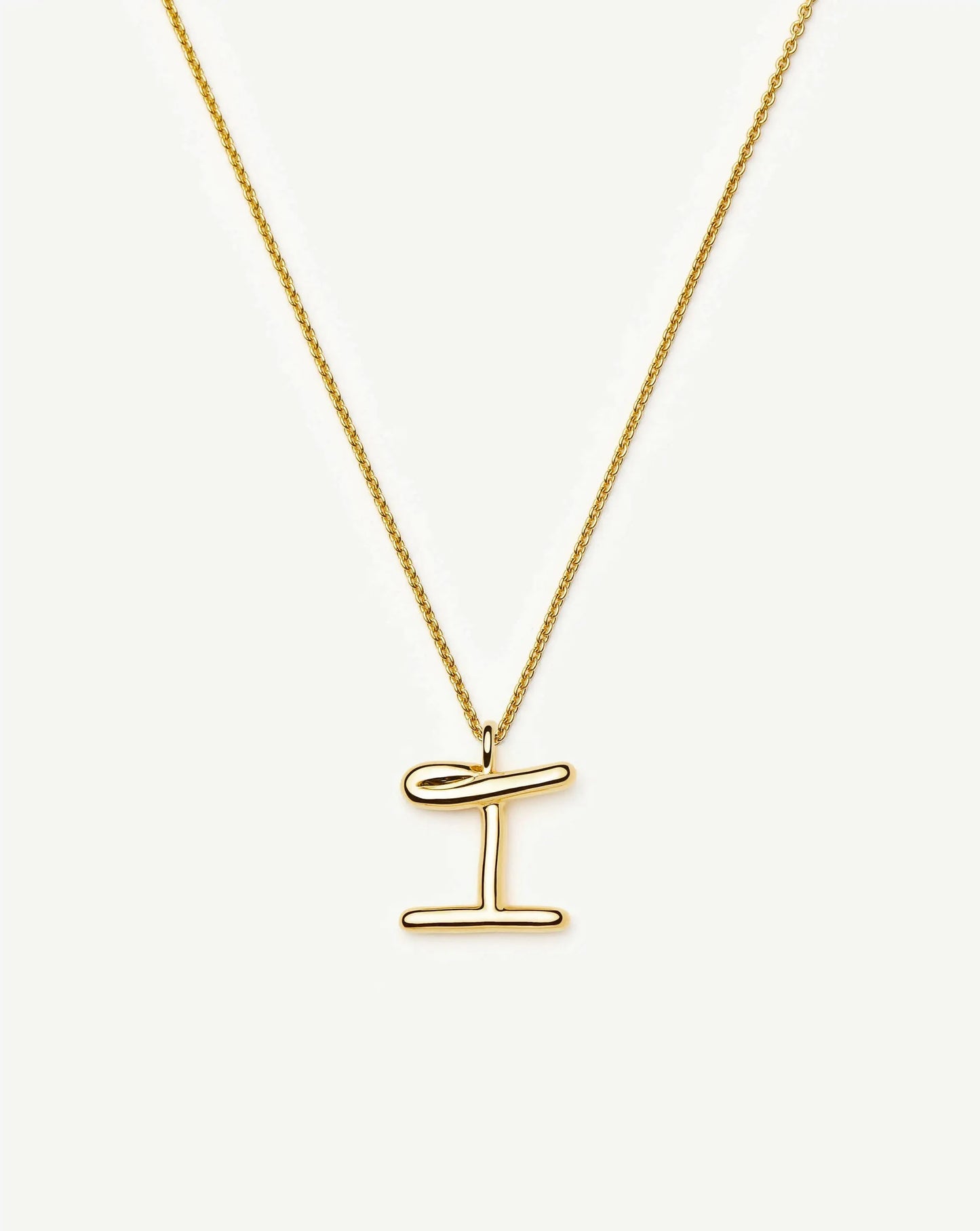 Curly Molten Initial Pendant Necklace - I | 18k Gold Vermeil Necklaces Missoma