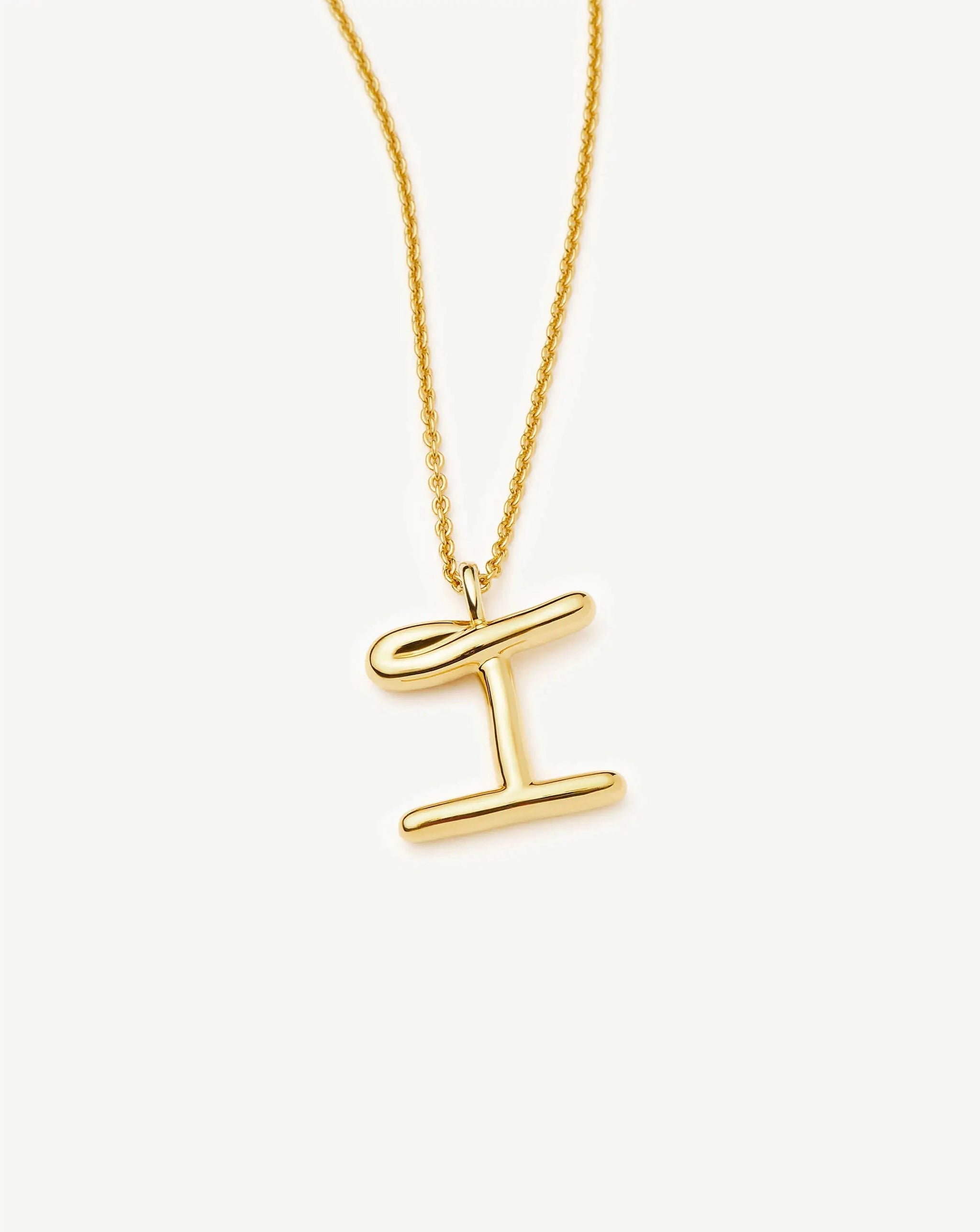 Curly Molten Initial Pendant Necklace - I | 18k Gold Vermeil Necklaces Missoma