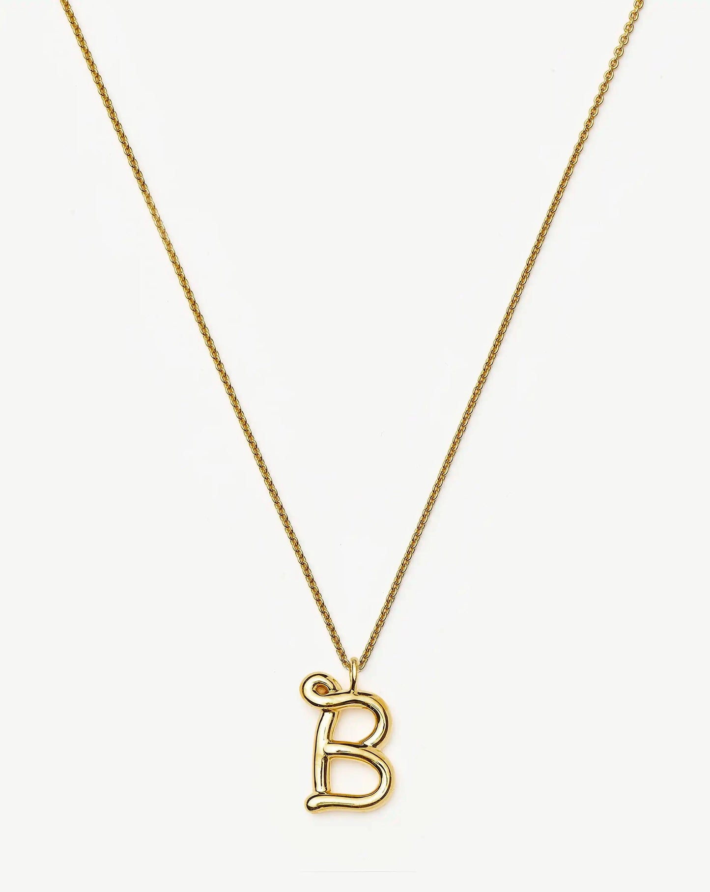 Curly Molten Initial Pendant Necklace - Initial B | 18k Gold Vermeil Necklaces Missoma