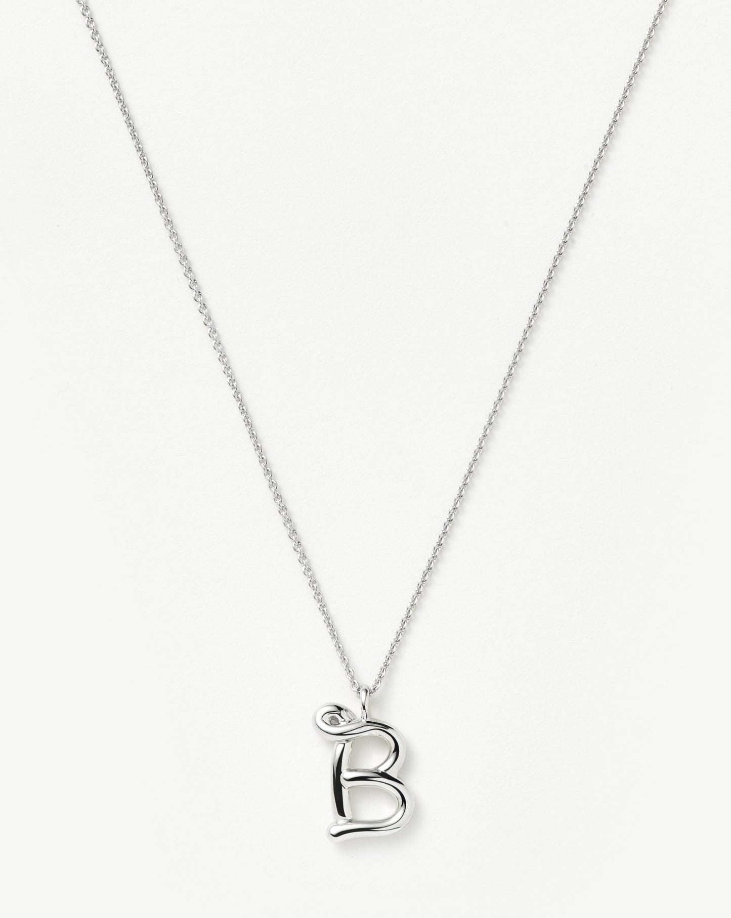 Curly Molten Initial Pendant Necklace - Initial B | Sterling Silver Necklaces Missoma