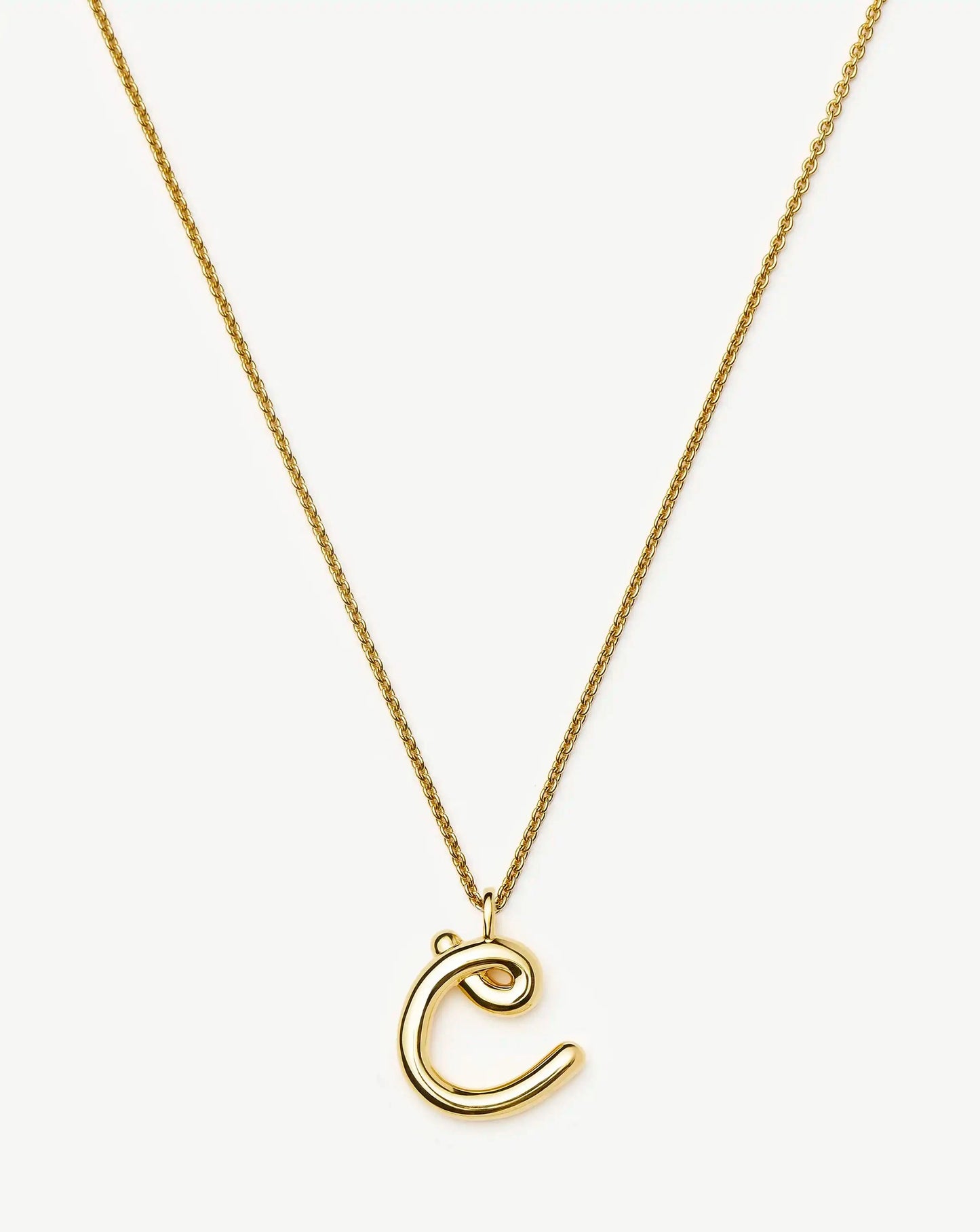 Curly Molten Initial Pendant Necklace - Initial C | 18k Gold Vermeil Necklaces Missoma