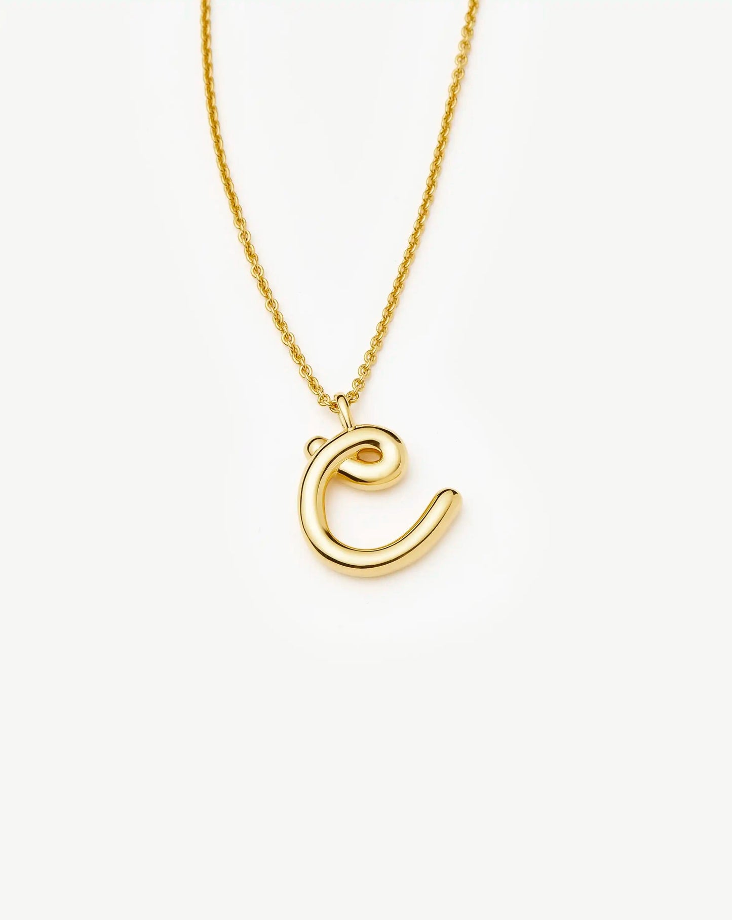 Curly Molten Initial Pendant Necklace - Initial C | 18k Gold Vermeil Necklaces Missoma