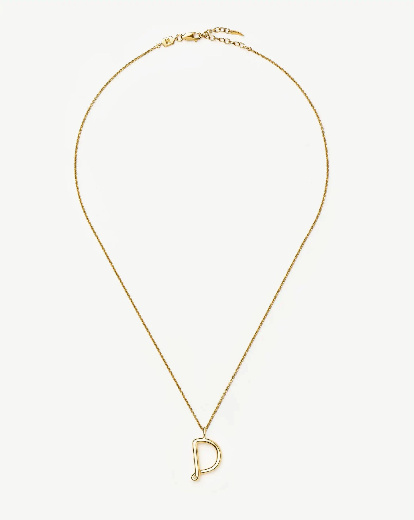 Curly Molten Initial Pendant Necklace - Initial D | 18k Gold Vermeil Necklaces Missoma
