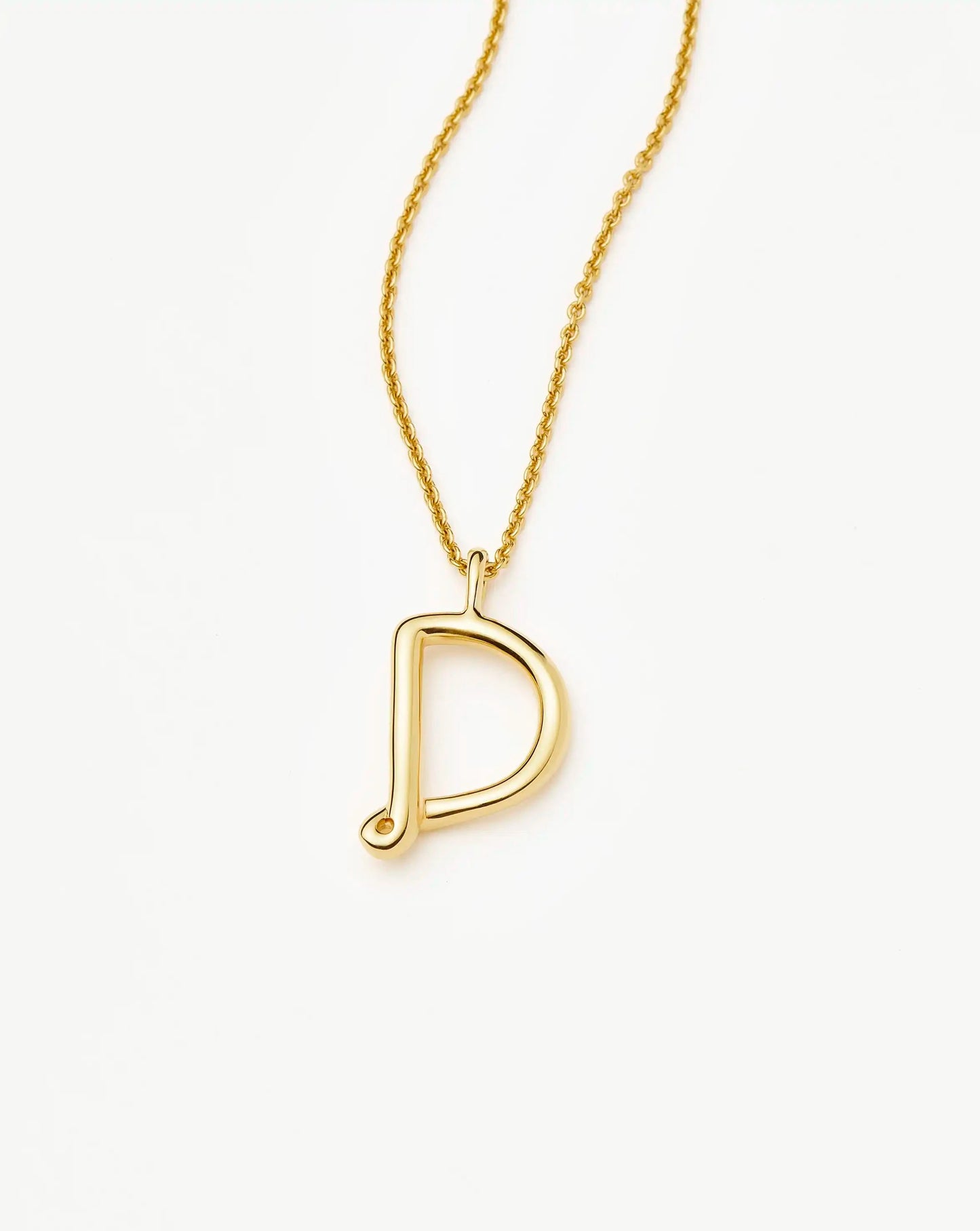 Curly Molten Initial Pendant Necklace - Initial D | 18k Gold Vermeil Necklaces Missoma