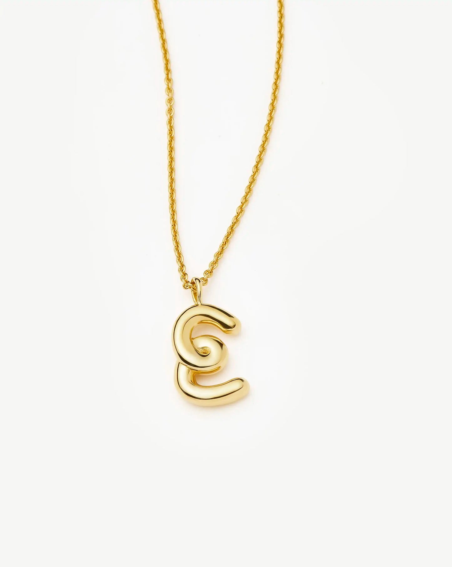 Curly Molten Initial Pendant Necklace - Initial E | 18k Gold Vermeil Necklaces Missoma