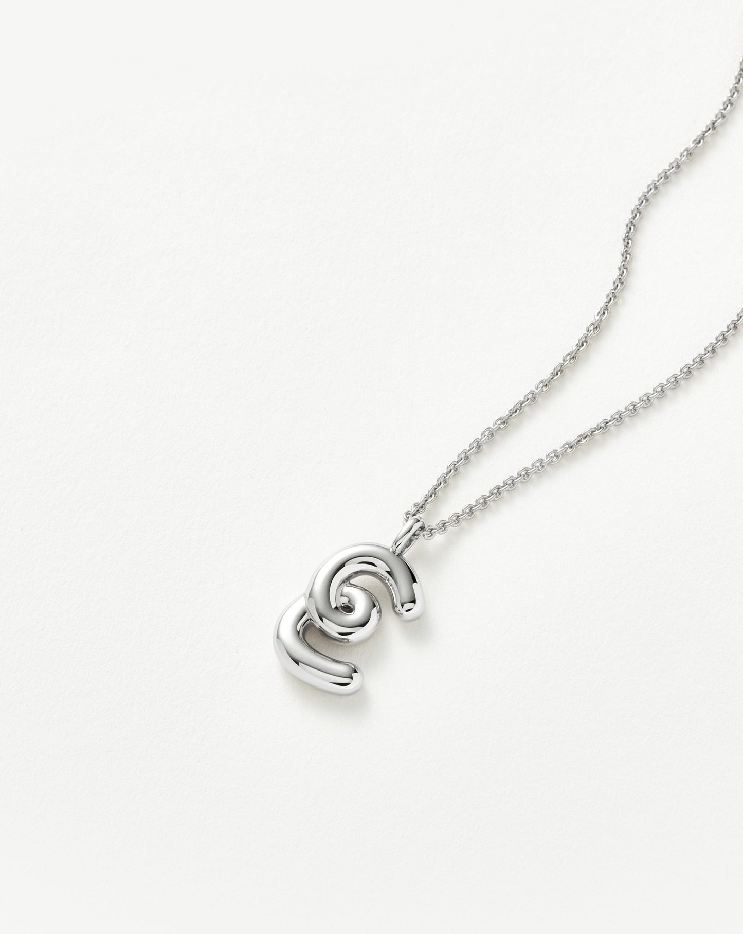 Curly Molten Initial Pendant Necklace - Initial E | Sterling Silver Necklaces Missoma