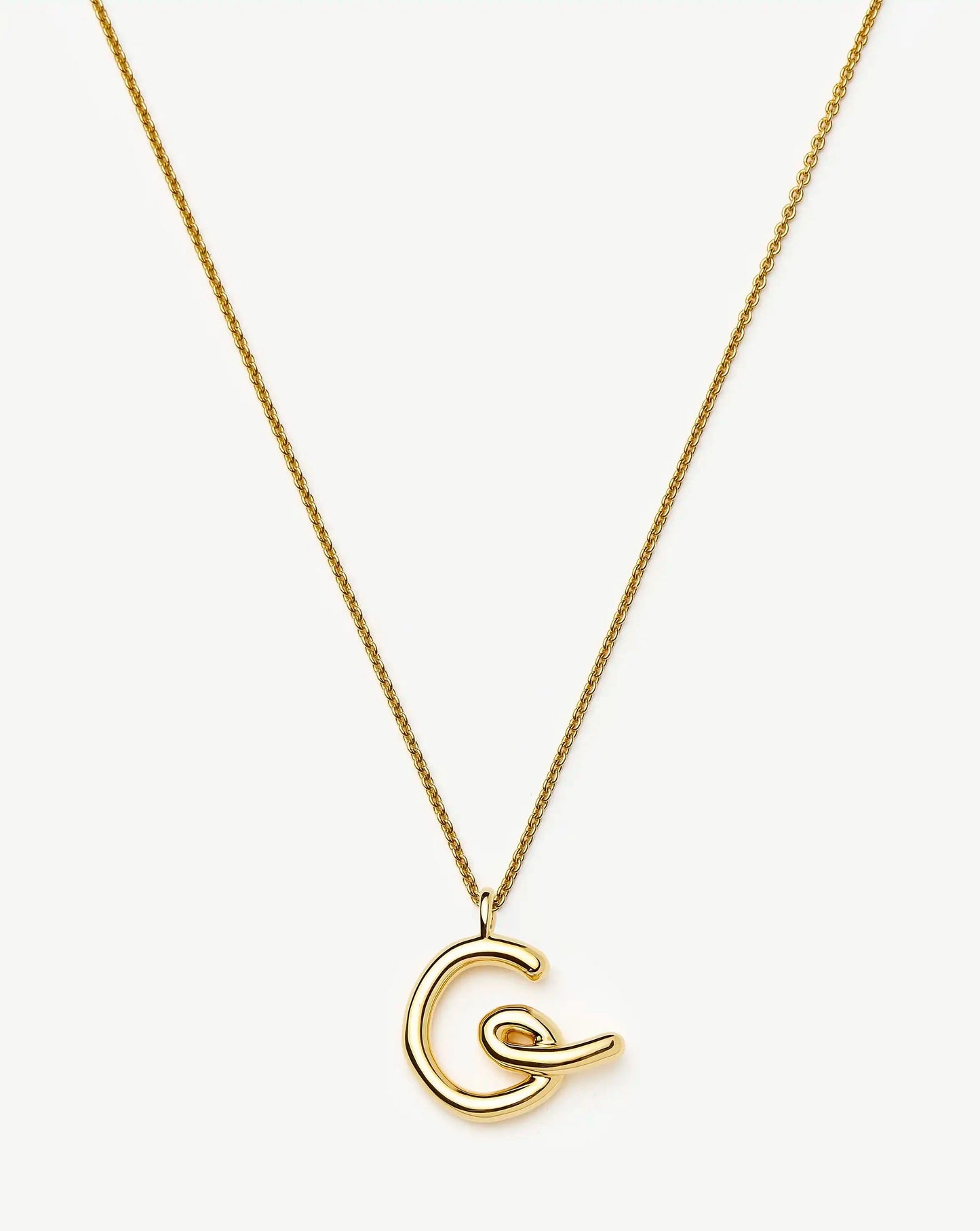 Curly Molten Initial Pendant Necklace - Initial G | 18k Gold Vermeil Necklaces Missoma