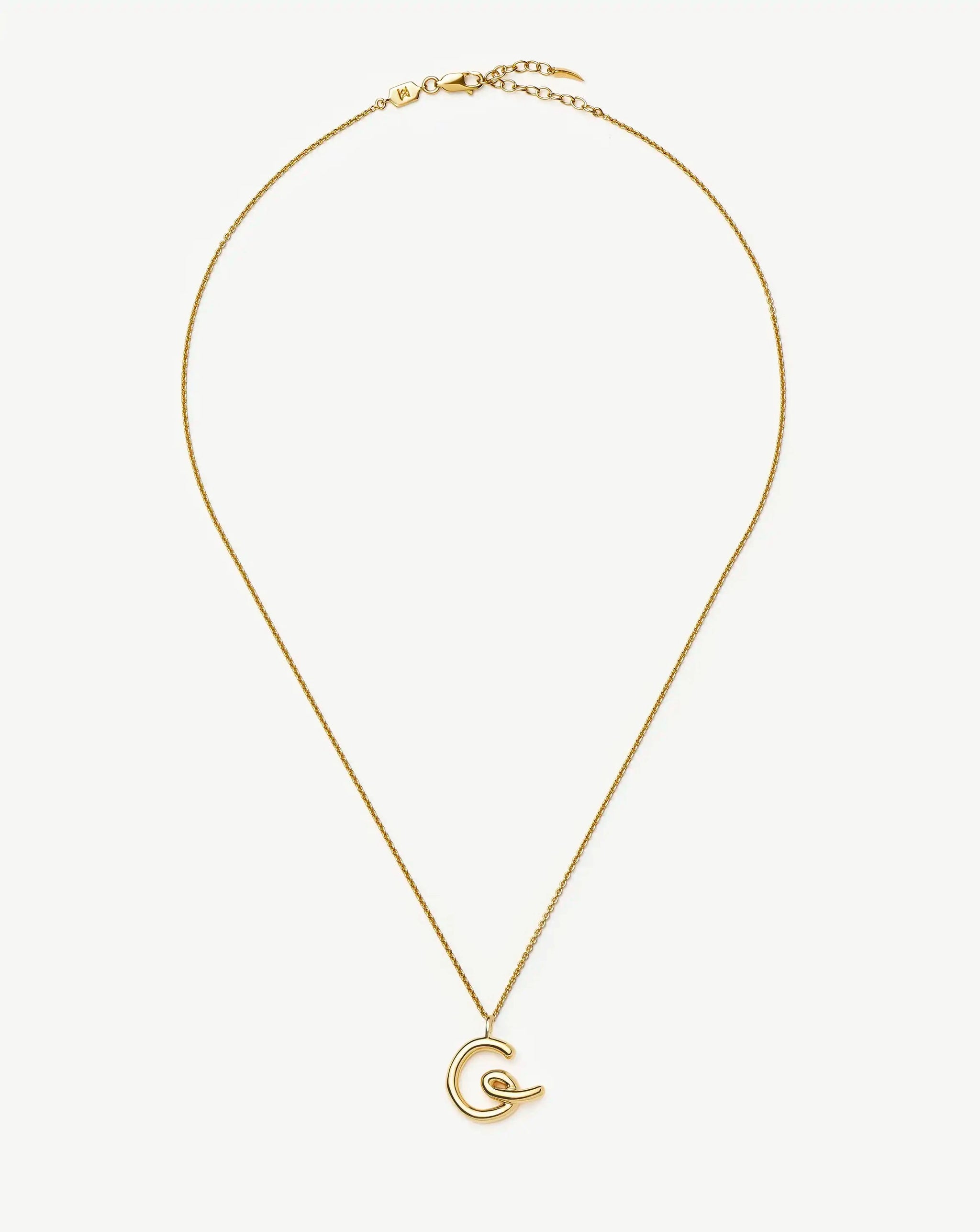 Curly Molten Initial Pendant Necklace - Initial G | 18k Gold Vermeil Necklaces Missoma