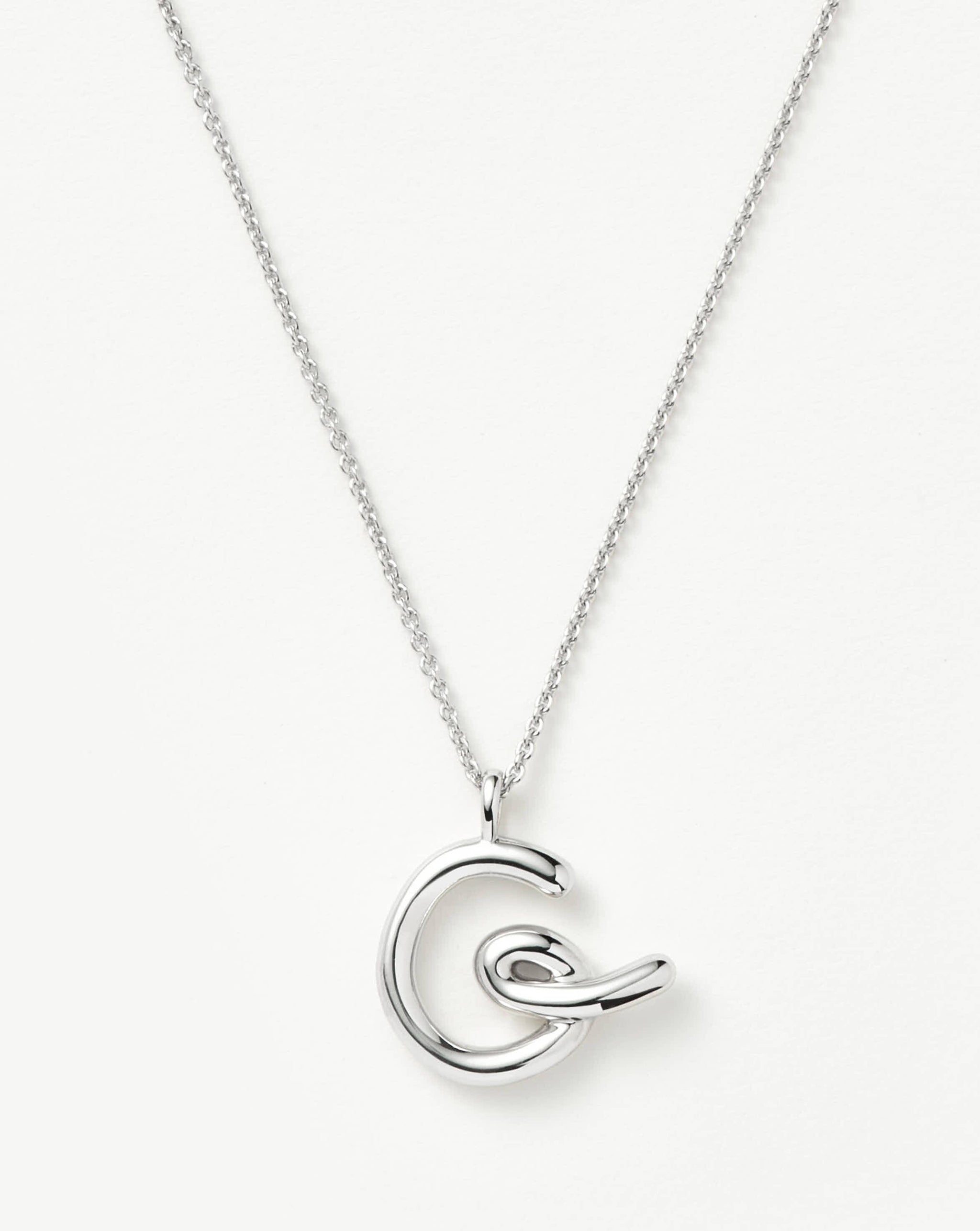 Curly Molten Initial Pendant Necklace - Initial G | Sterling Silver Necklaces Missoma