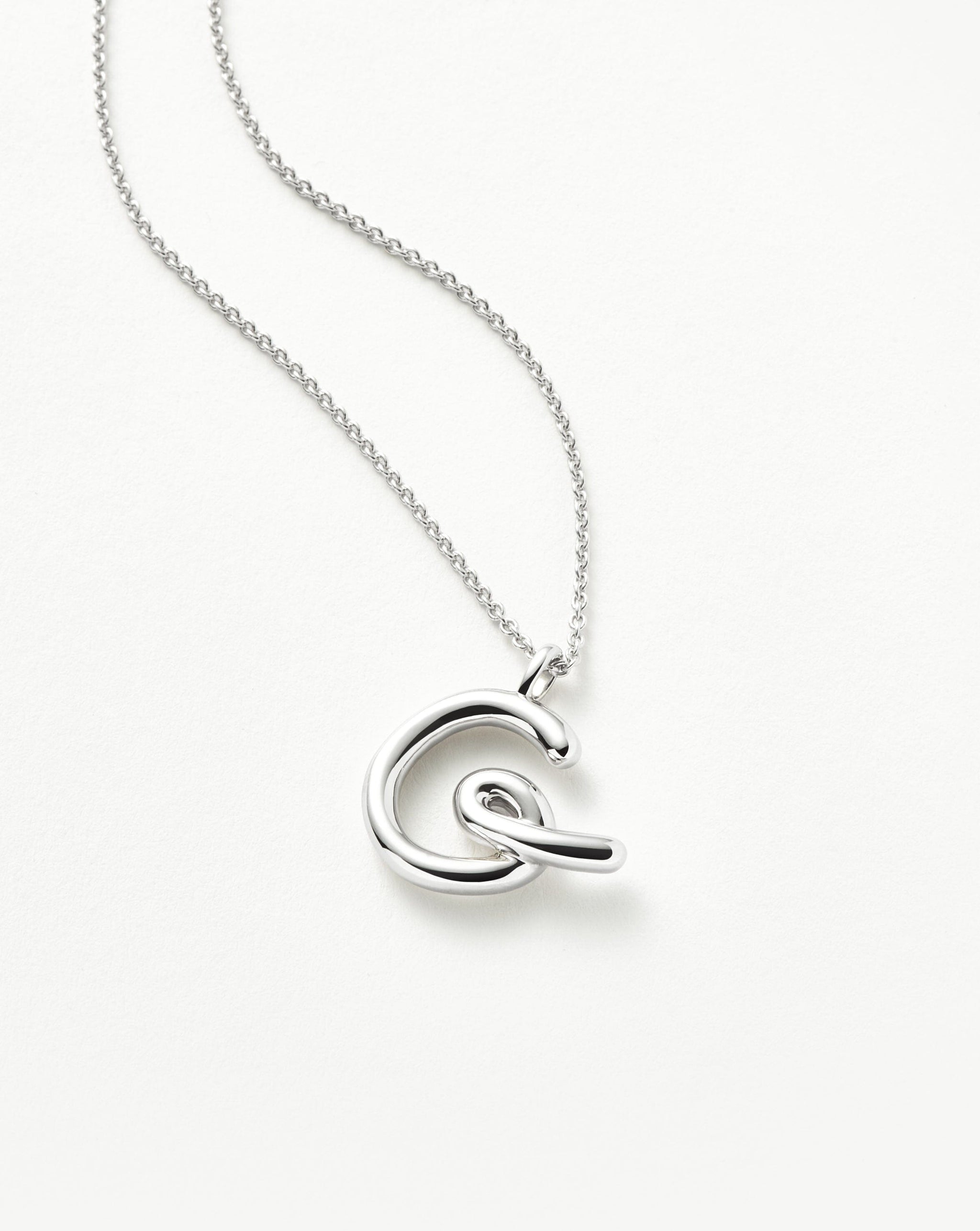 Curly Molten Initial Pendant Necklace - Initial G | Sterling Silver Necklaces Missoma