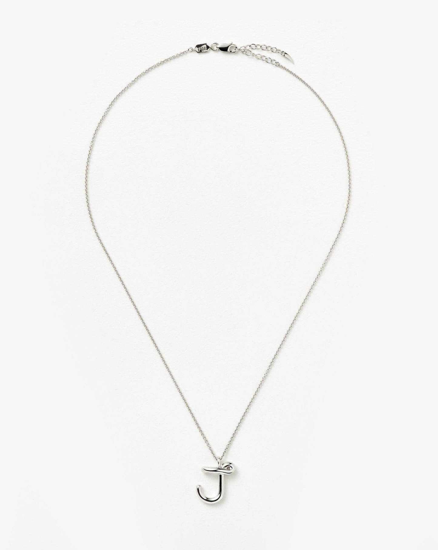 Curly Molten Initial Pendant Necklace - Initial J | Sterling Silver Necklaces Missoma