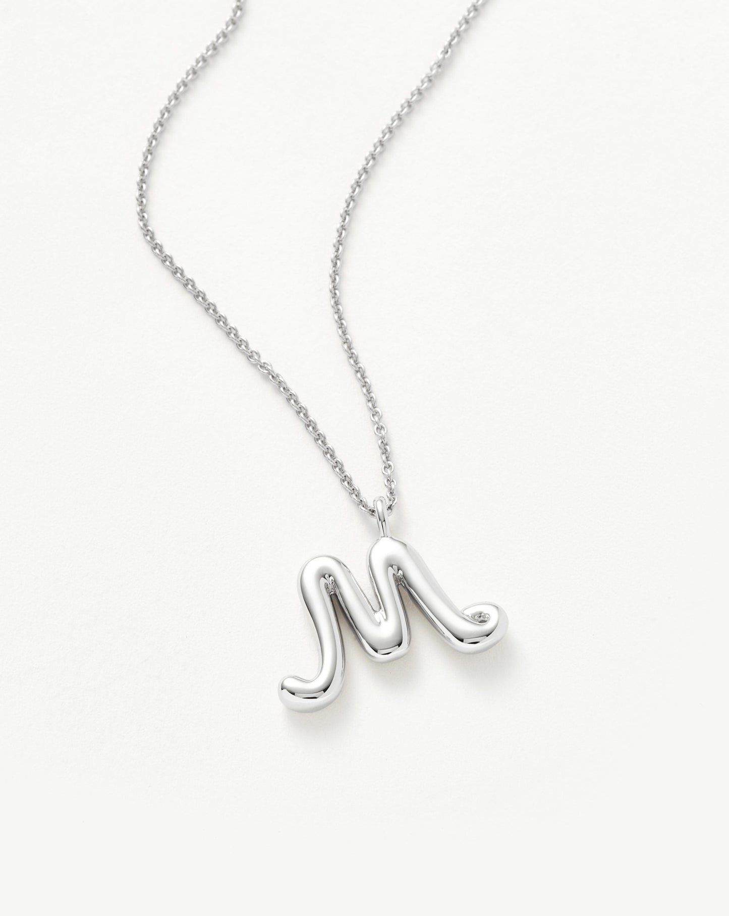 Curly Molten Initial Pendant Necklace - Initial M | Sterling Silver Necklaces Missoma