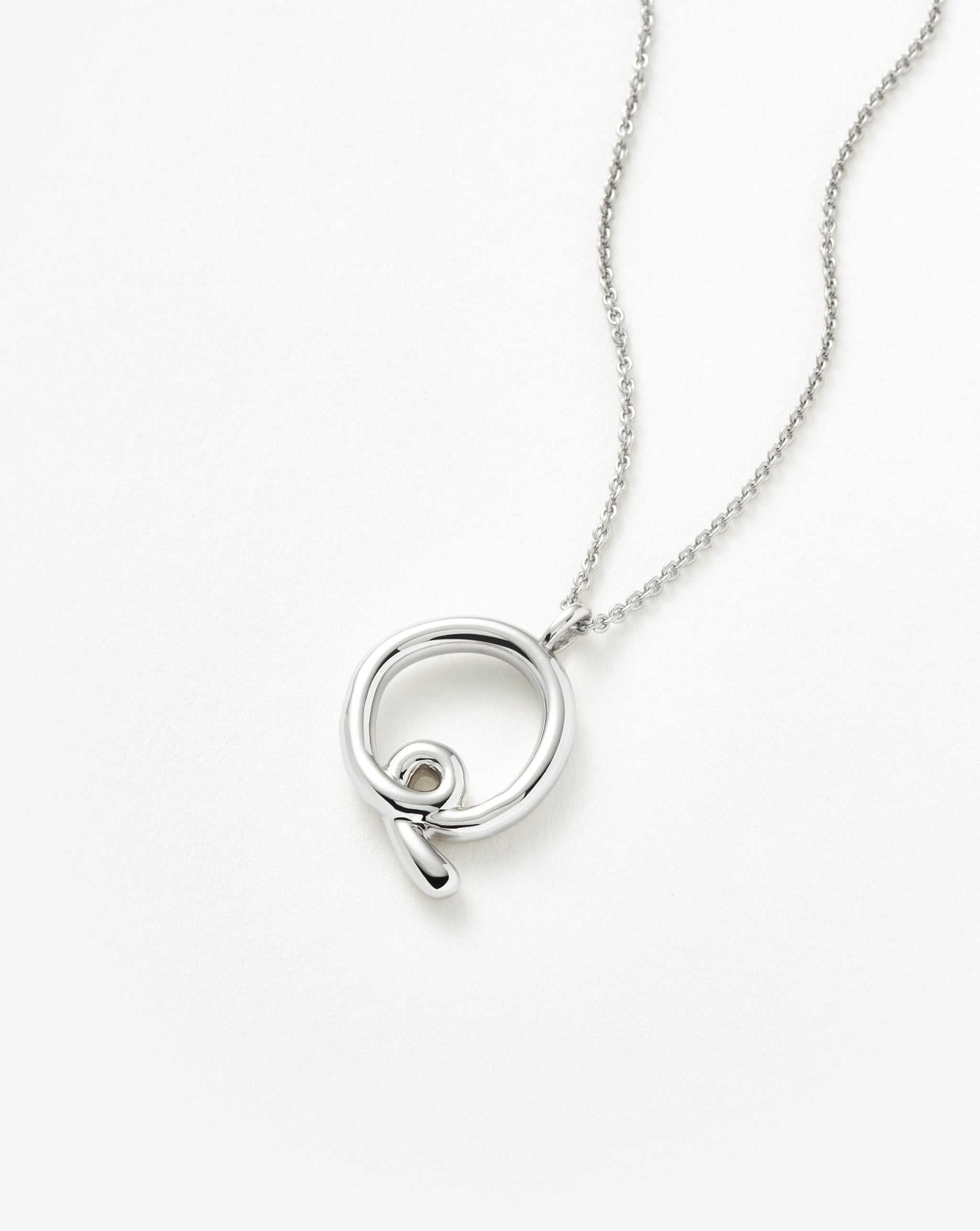 Curly Molten Initial Pendant Necklace - Initial Q | Sterling Silver Necklaces Missoma