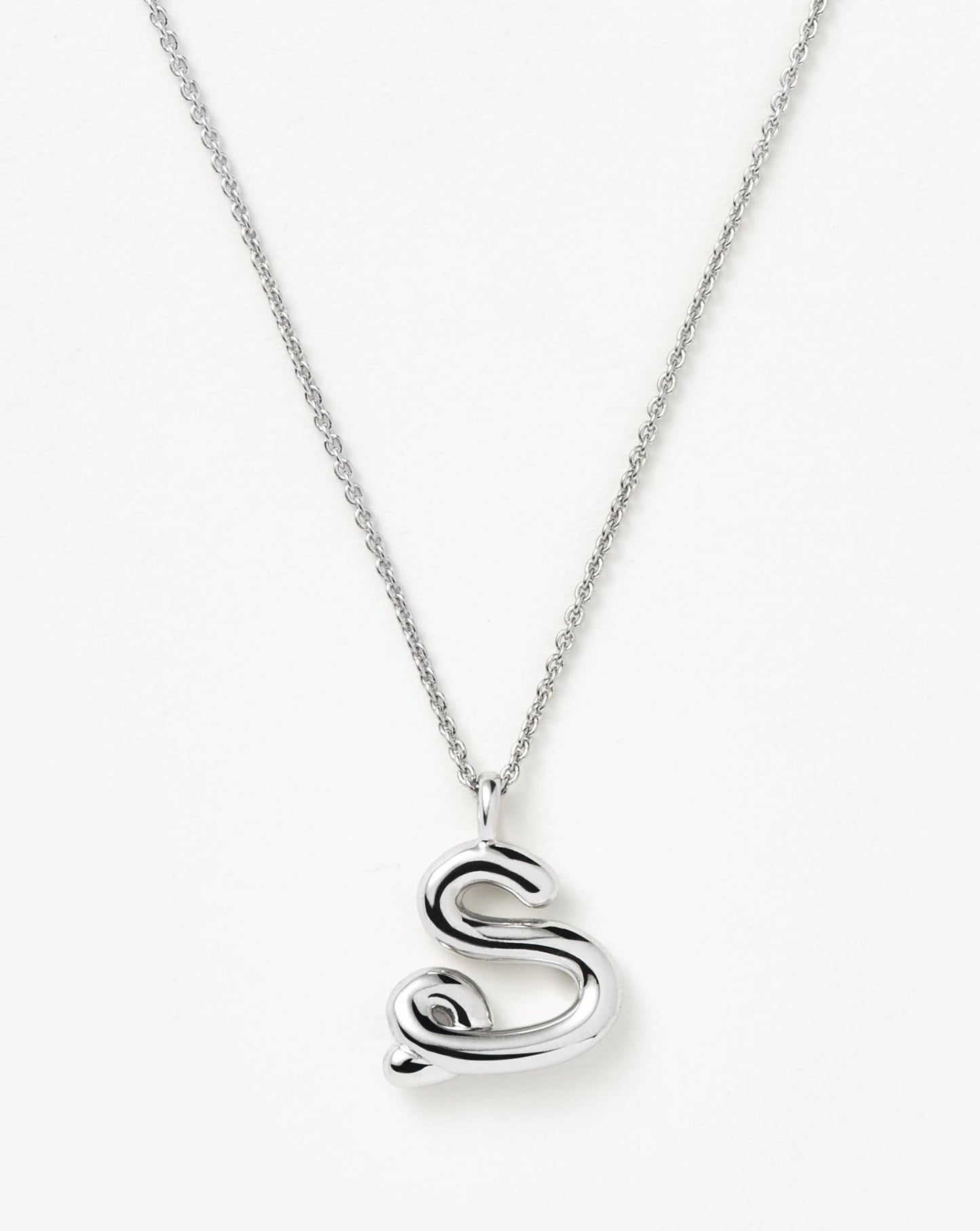Curly Molten Initial Pendant Necklace - Initial S | Sterling Silver Necklaces Missoma
