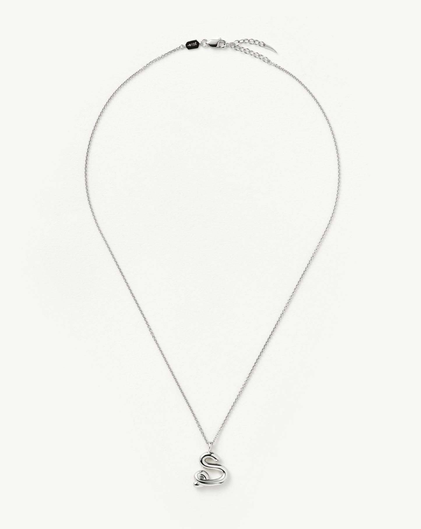 Curly Molten Initial Pendant Necklace - Initial S | Sterling Silver Necklaces Missoma
