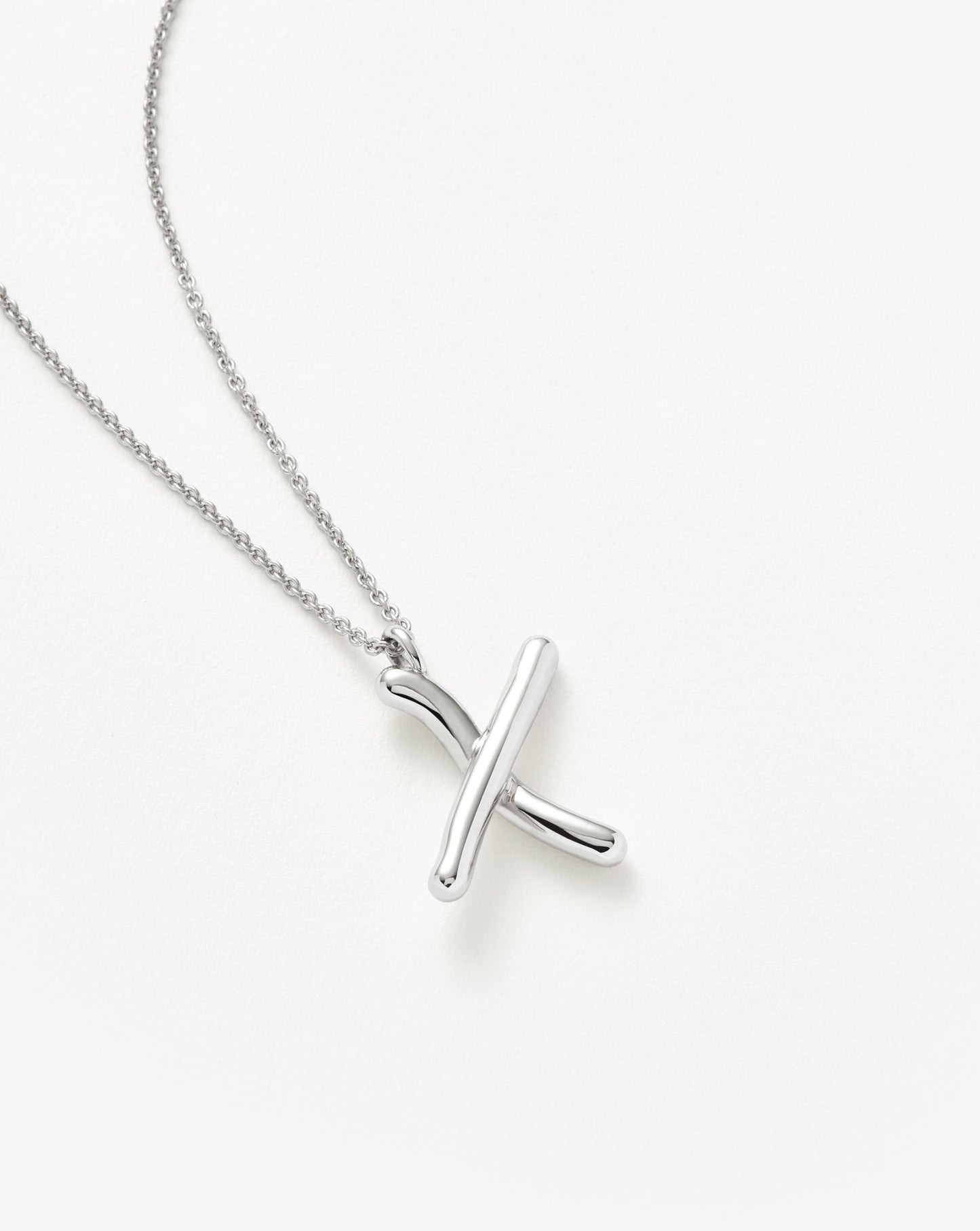 Curly Molten Initial Pendant Necklace - Initial X | Sterling Silver Necklaces Missoma