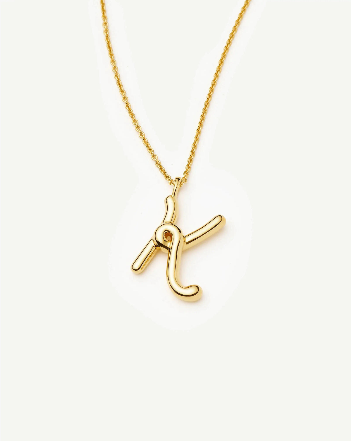 Curly Molten Initial Pendant Necklace - K | 18k Gold Vermeil Necklaces Missoma