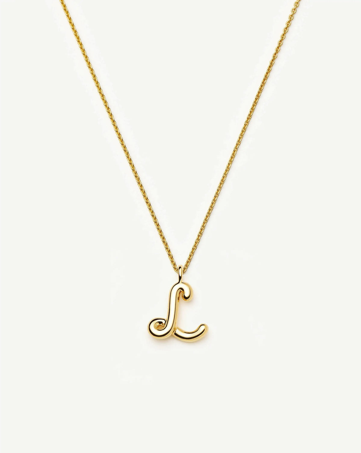 Curly Molten Initial Pendant Necklace - L | 18k Gold Vermeil Necklaces Missoma