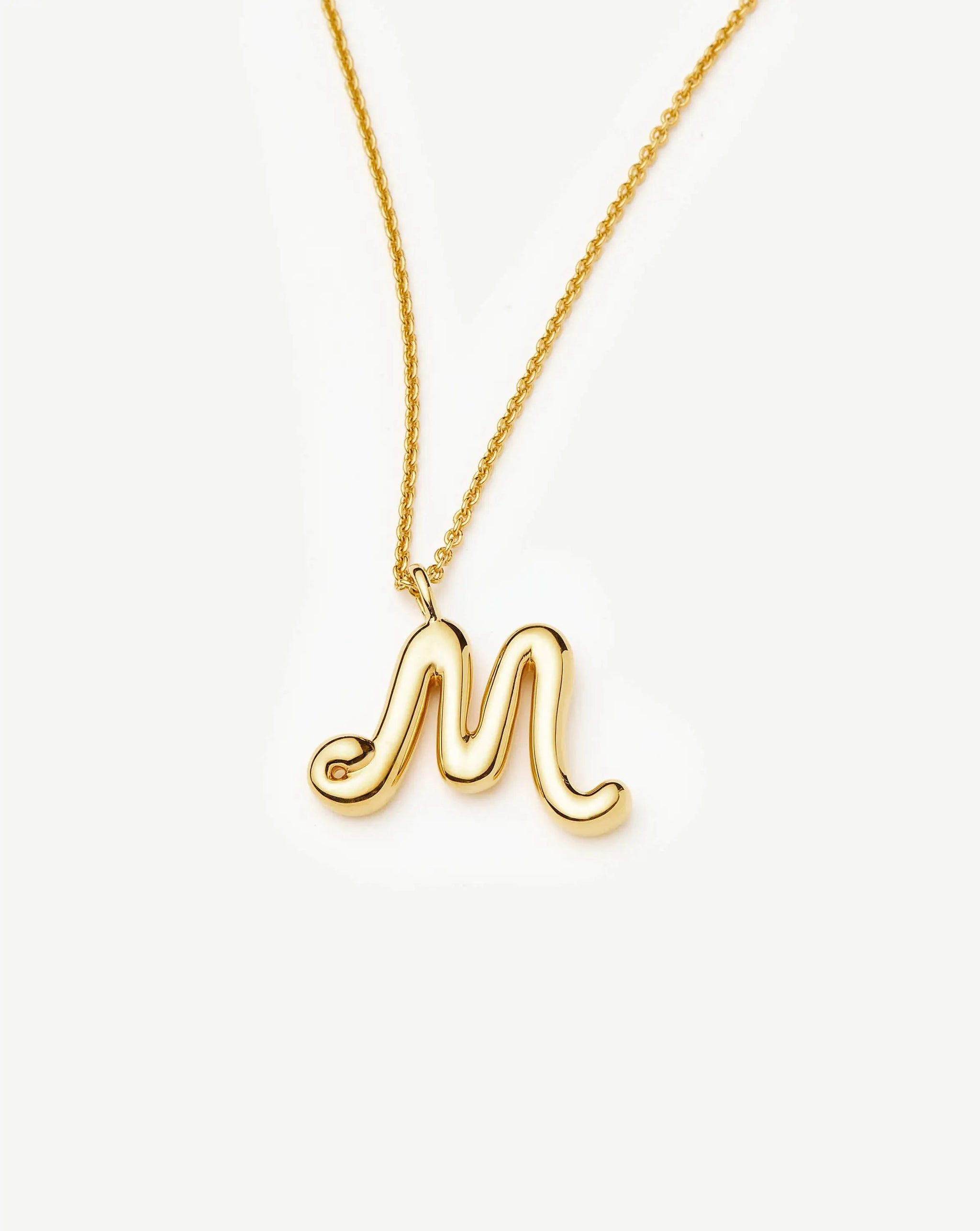 Curly Molten Initial Pendant Necklace - M | 18k Gold Vermeil Necklaces Missoma