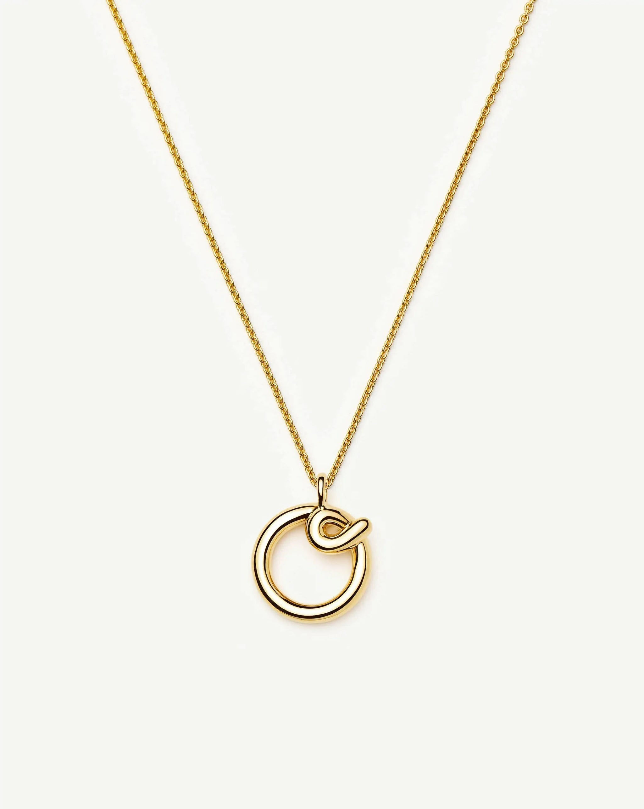 Curly Molten Initial Pendant Necklace - O | 18k Gold Vermeil Necklaces Missoma