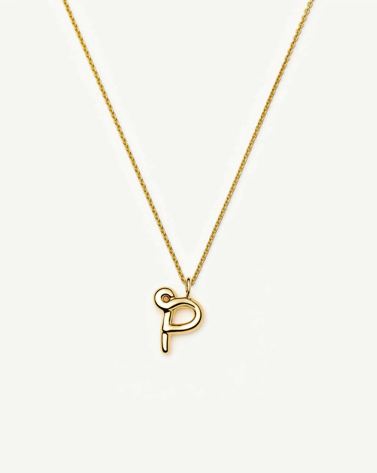 Curly Molten Initial Pendant Necklace - P | 18k Gold Vermeil Necklaces Missoma