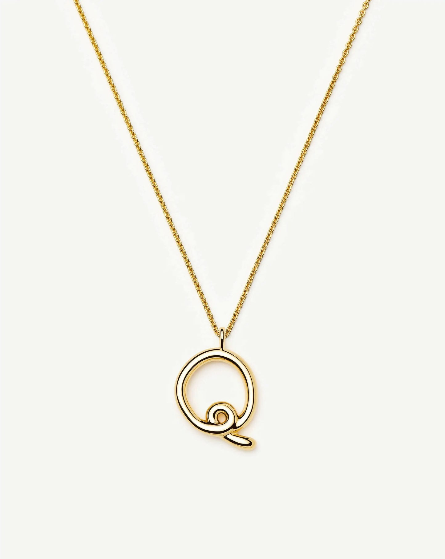 Curly Molten Initial Pendant Necklace - Q | 18k Gold Vermeil Necklaces Missoma