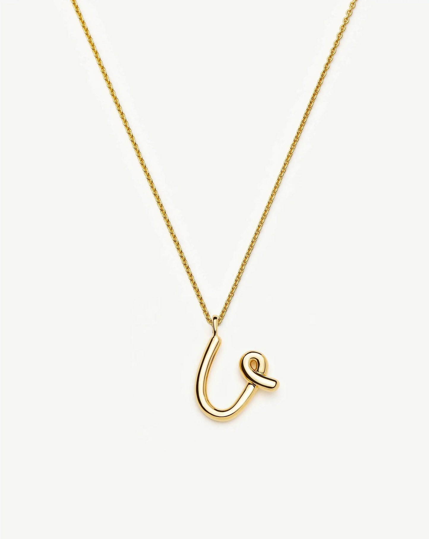 Curly Molten Initial Pendant Necklace - U | 18k Gold Vermeil Necklaces Missoma