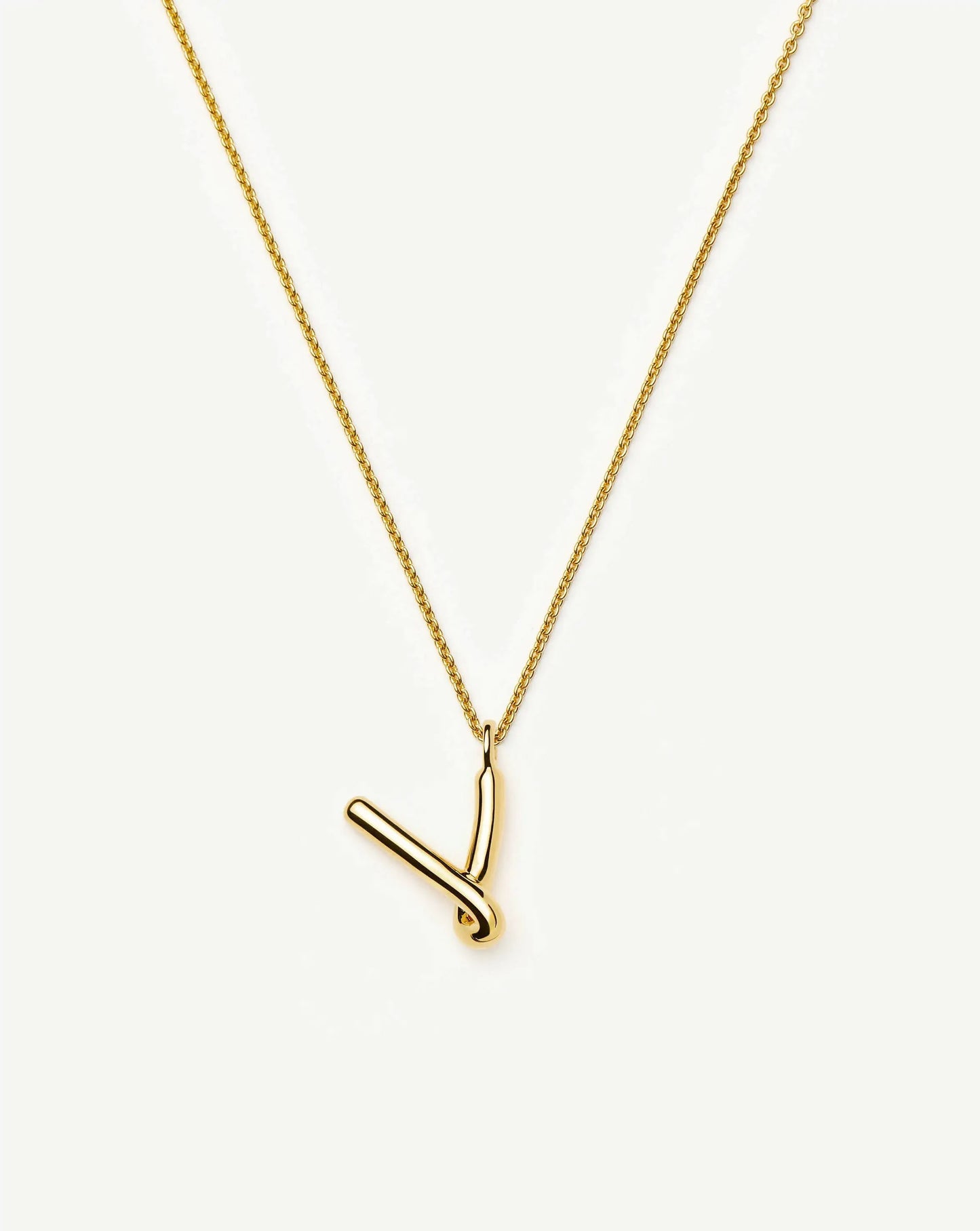 Curly Molten Initial Pendant Necklace - V | 18k Gold Vermeil Necklaces Missoma