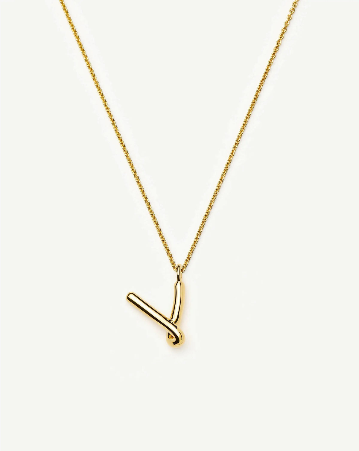 Curly Molten Initial Pendant Necklace - V | 18k Gold Vermeil Necklaces Missoma